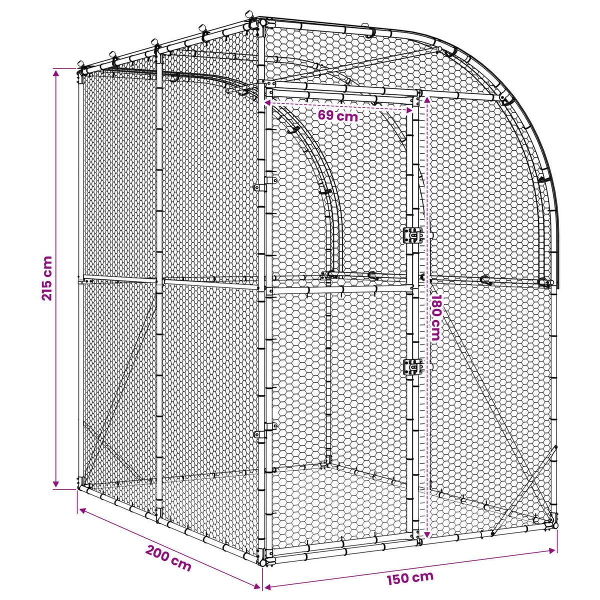 Chicken Coop Silver 200 x 200 x 215 cm Galvanised Steel