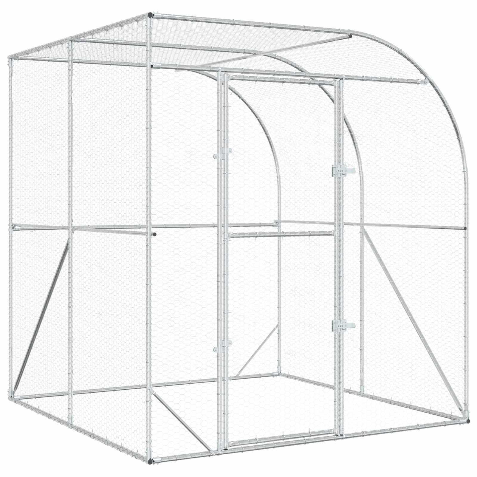 Chicken Coop Silver 200 x 200 x 215 cm Galvanised Steel