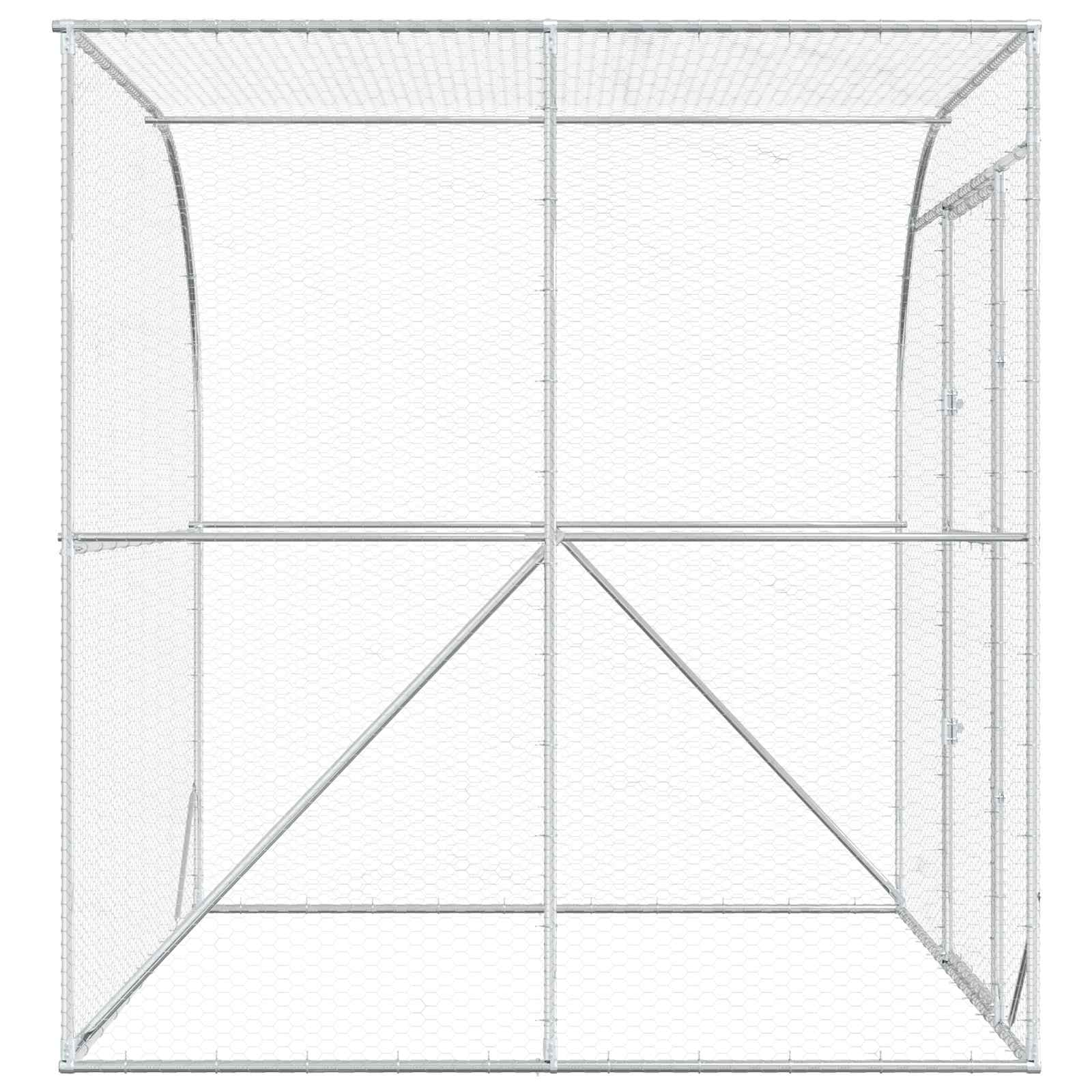 Chicken Coop Silver 200 x 200 x 215 cm Galvanised Steel