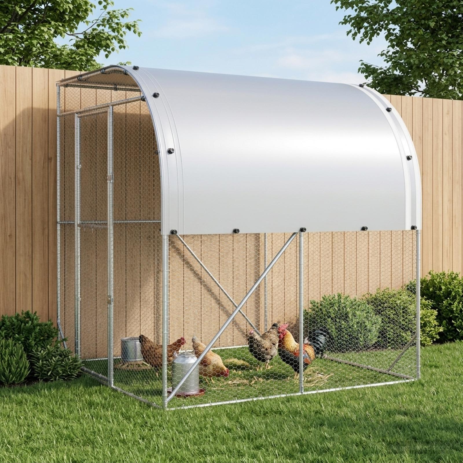 Chicken Coop Silver 200 x 200 x 215 cm Galvanised Steel
