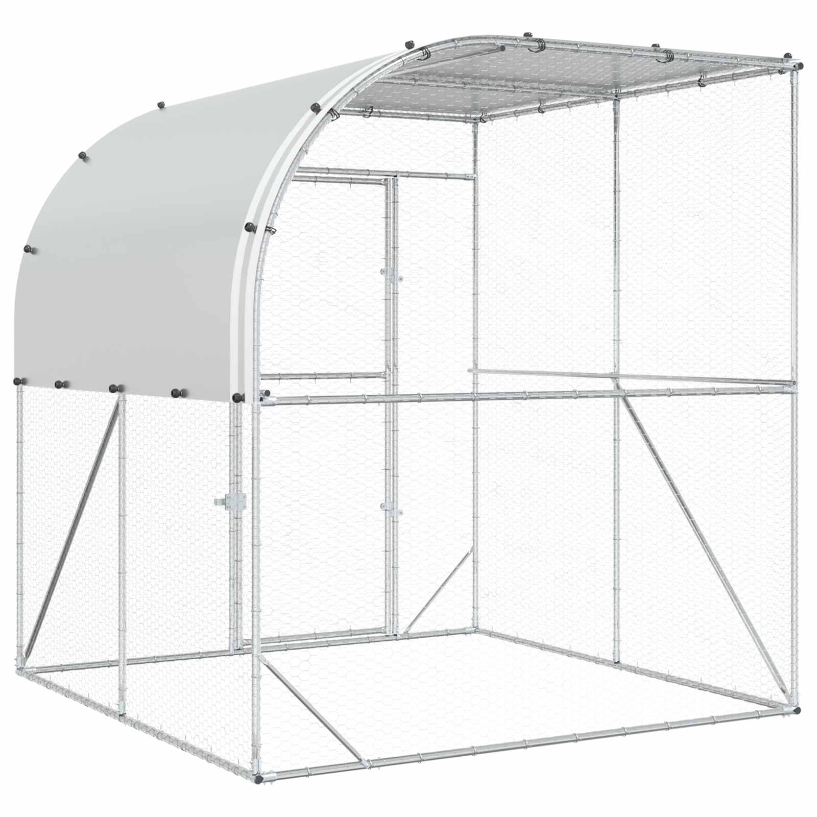 Chicken Coop Silver 200 x 200 x 215 cm Galvanised Steel