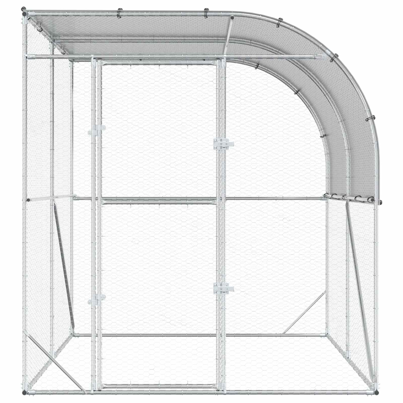 Chicken Coop Silver 200 x 200 x 215 cm Galvanised Steel