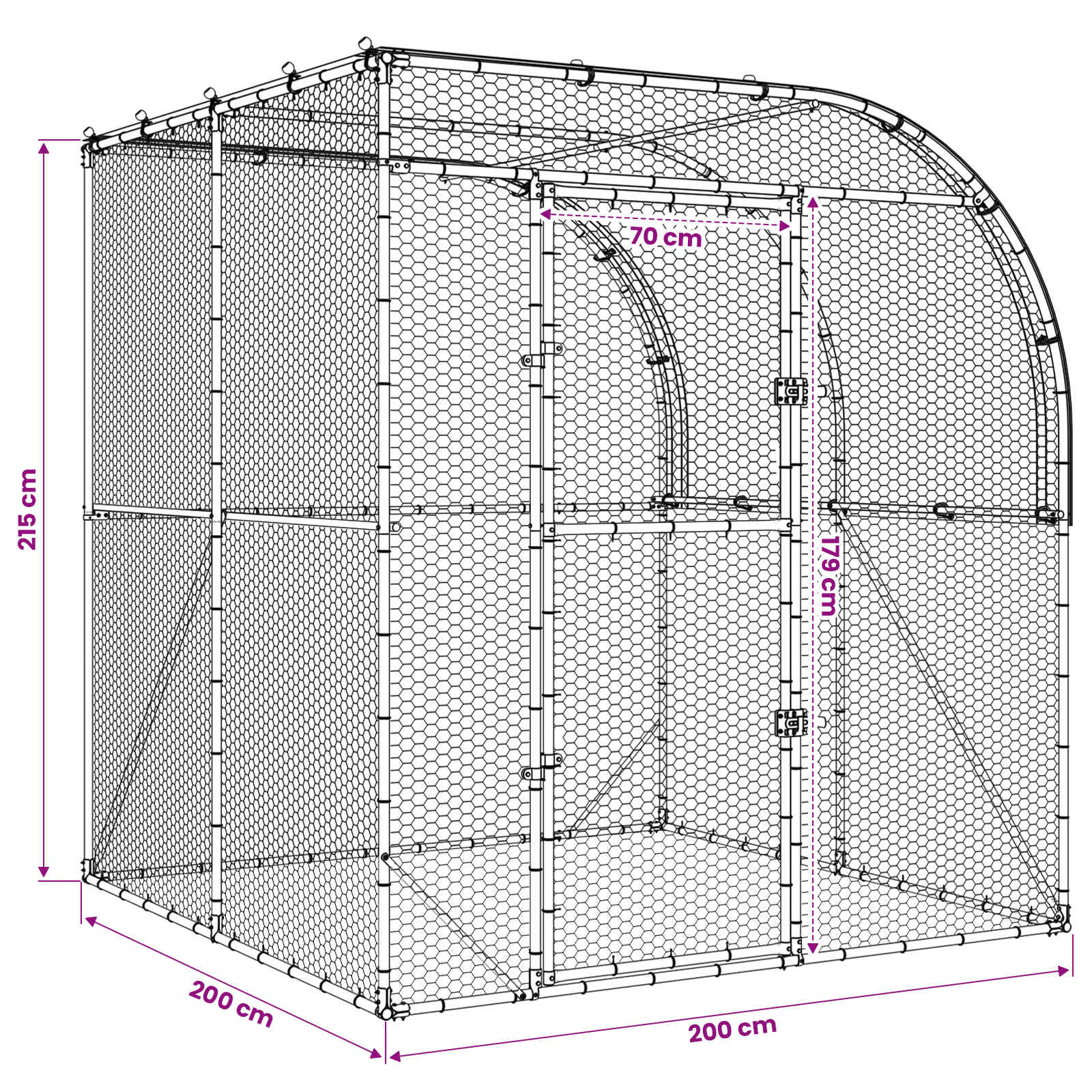Chicken Coop Silver 200 x 200 x 215 cm Galvanised Steel