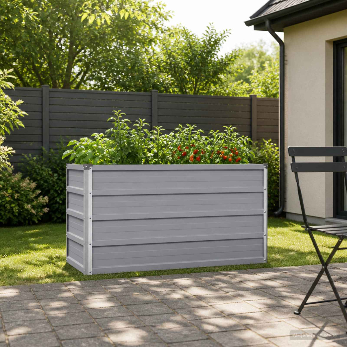 Raised Garden Bed Grey 100 x 40 x 55 cm cold-rolled steel