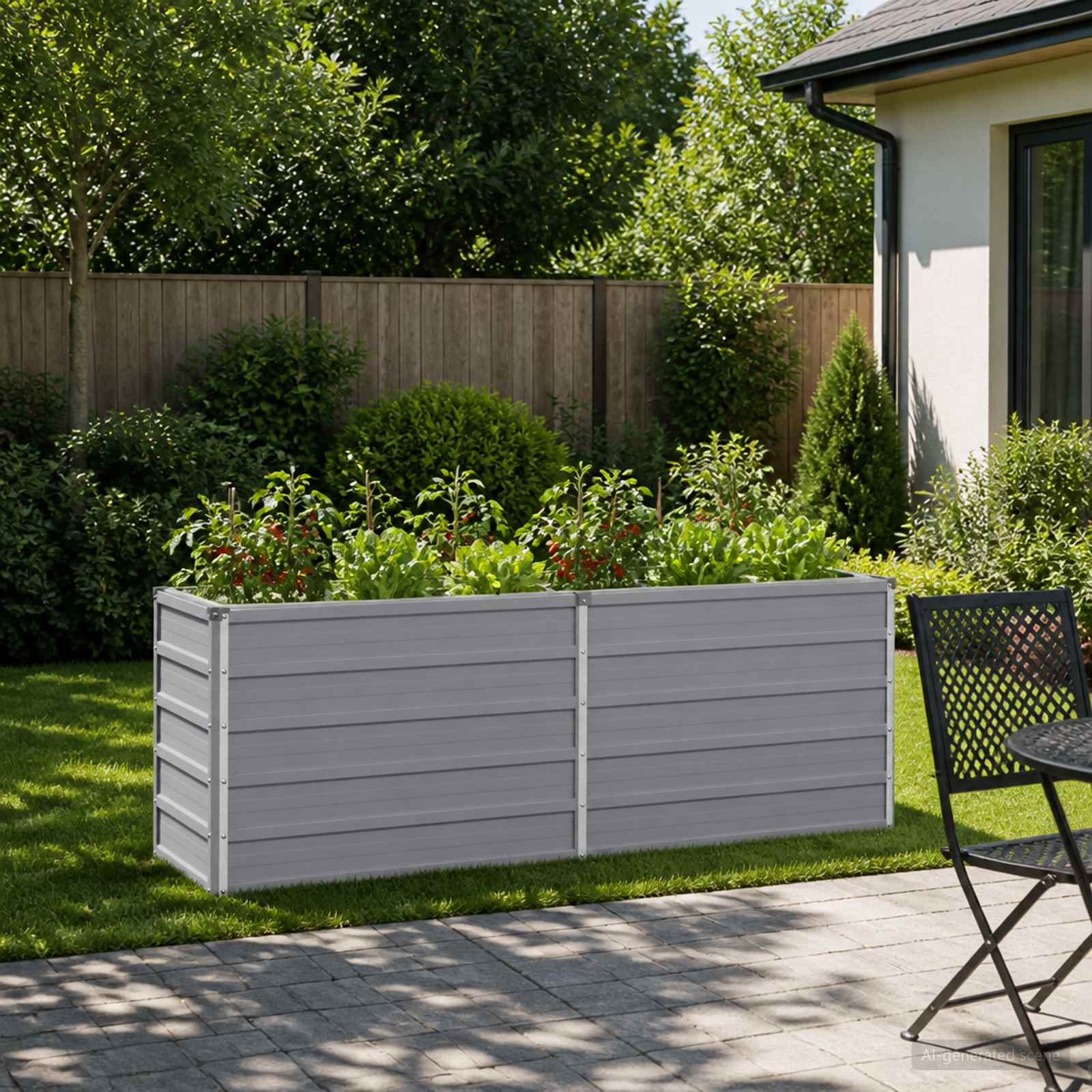 Raised Garden Bed Grey 160 x 40 x 55 cm cold-rolled steel