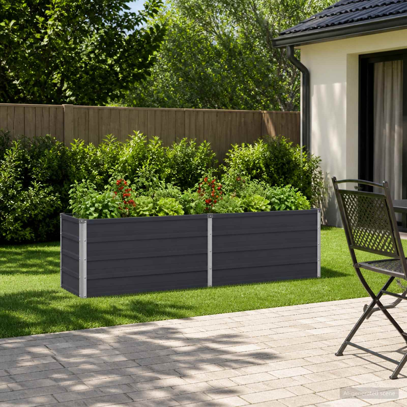 Raised Garden Bed Anthracite 160 x 40 x 55 cm cold-rolled steel