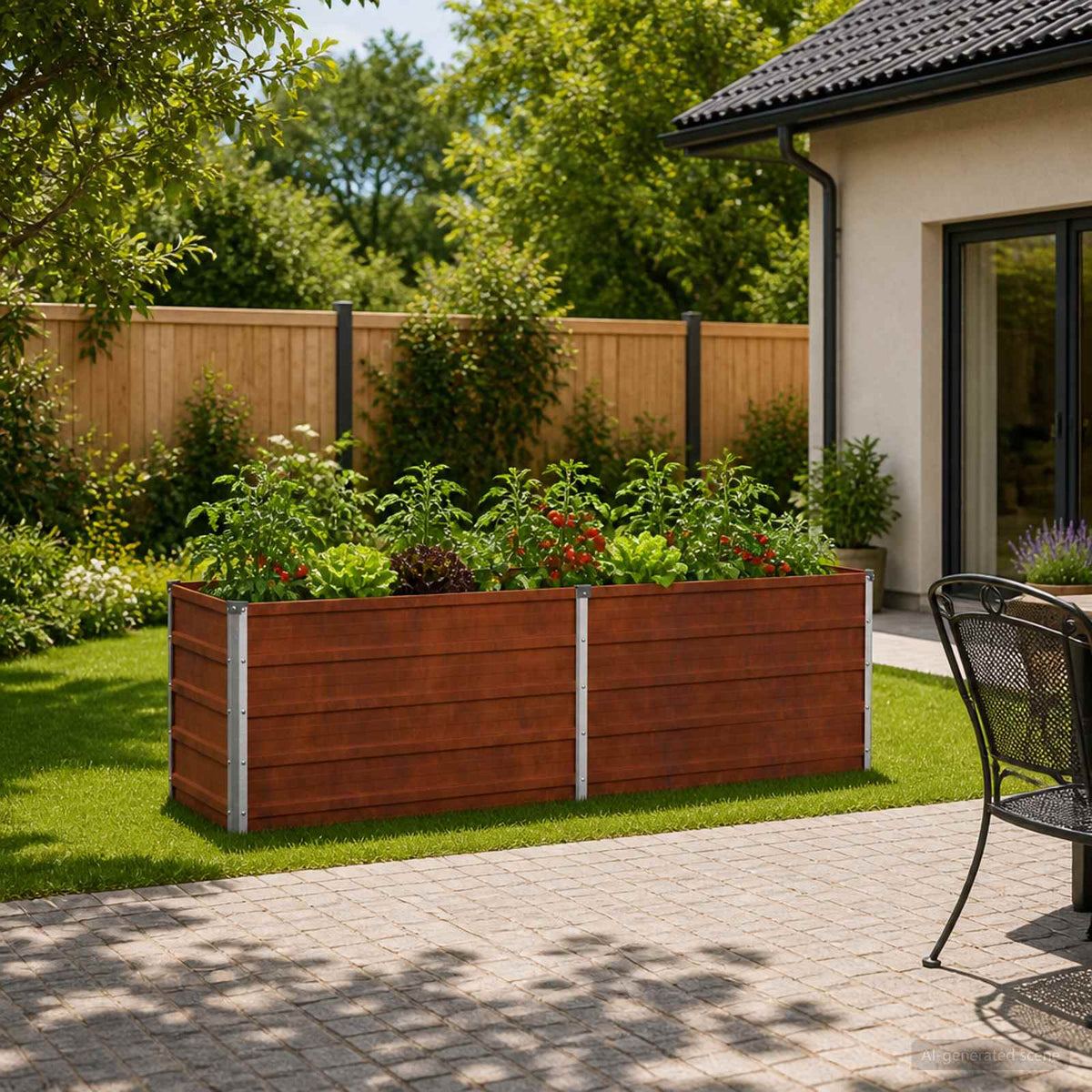 Raised Garden Bed Rusty 160 x 40 x 55 cm corton