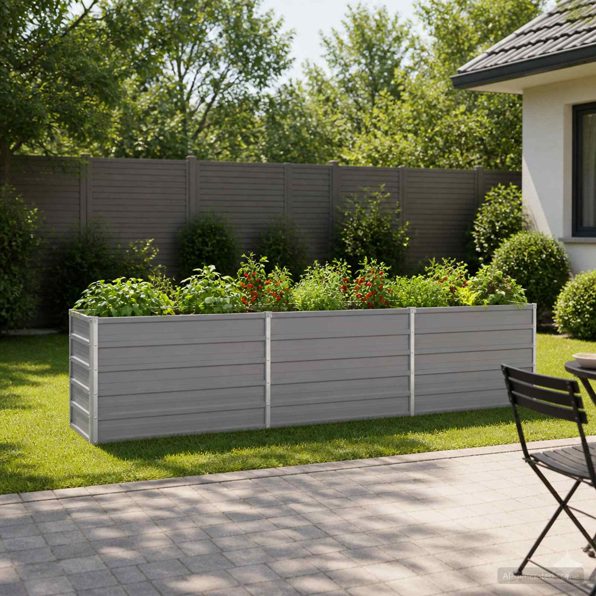 Raised Garden Bed Grey 240 x 40 x 55 cm cold-rolled steel