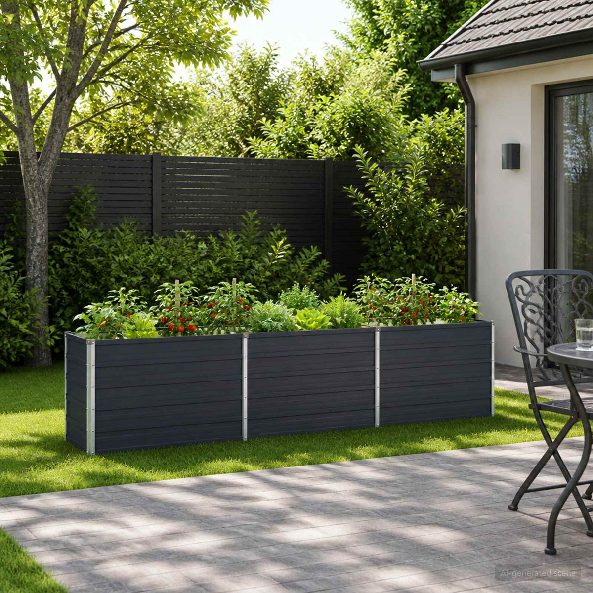 Raised Garden Bed Anthracite 240 x 40 x 55 cm cold-rolled steel