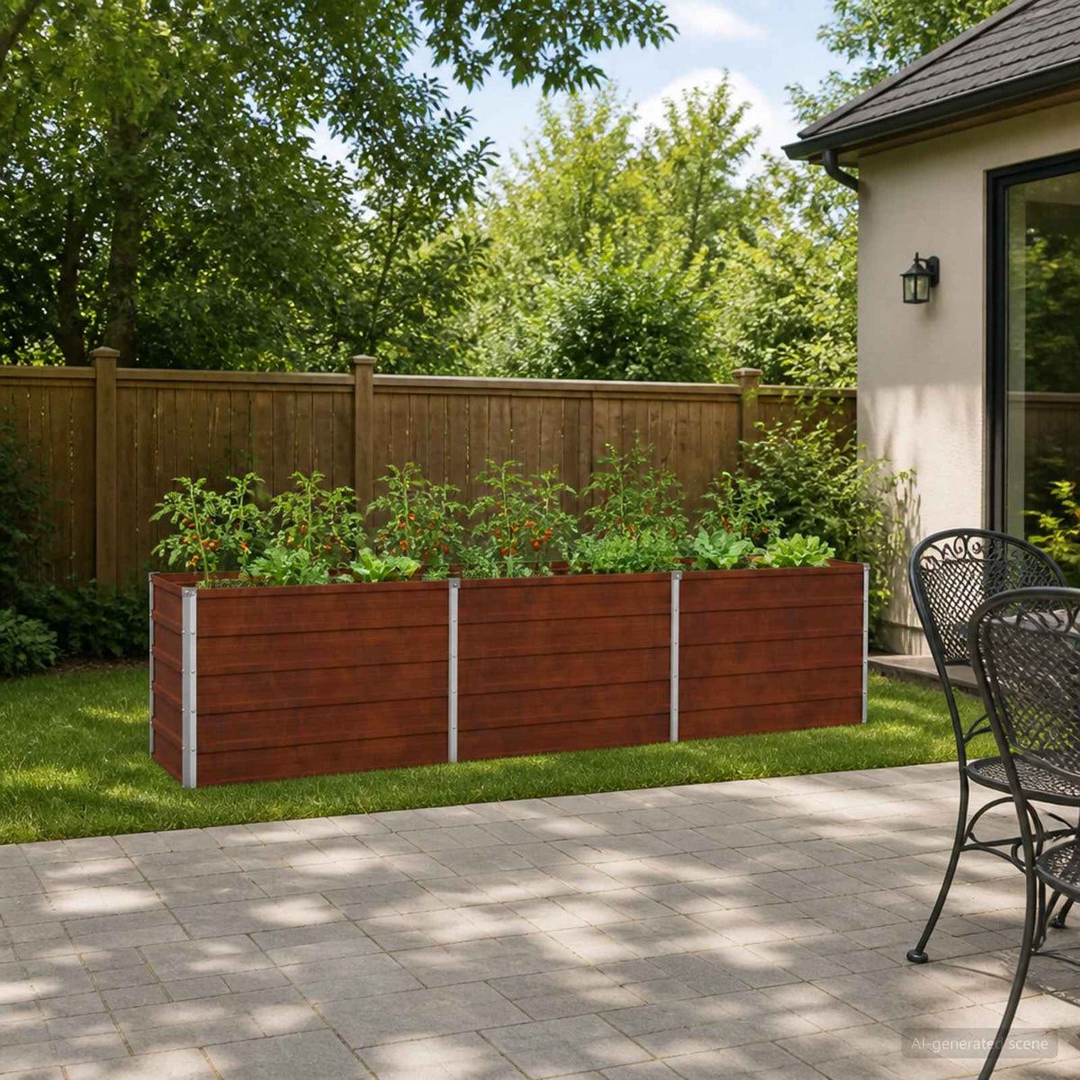 Raised Garden Bed Rusty 240 x 40 x 55 cm corton