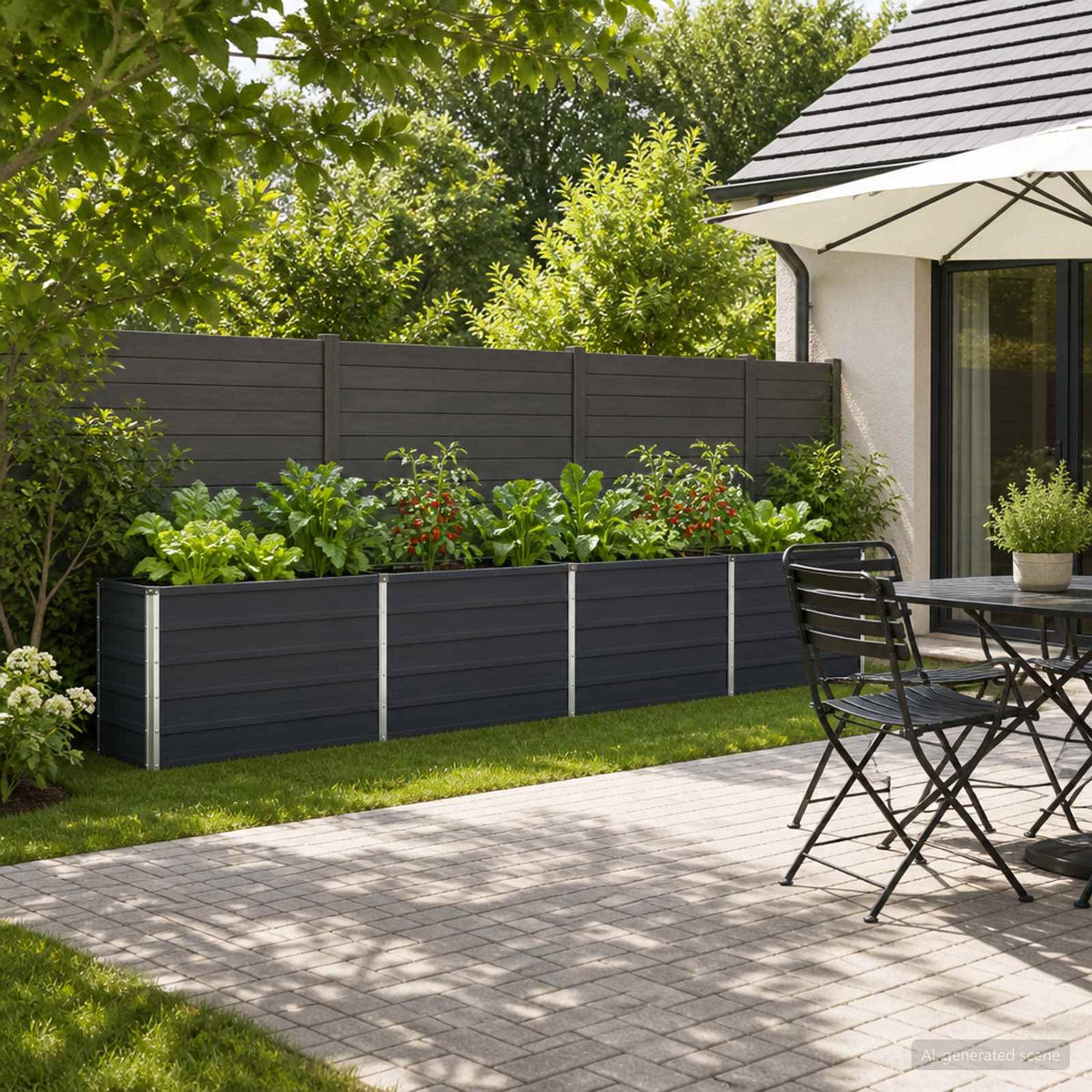 Raised Garden Bed Anthracite 320 x 40 x 55 cm cold-rolled steel