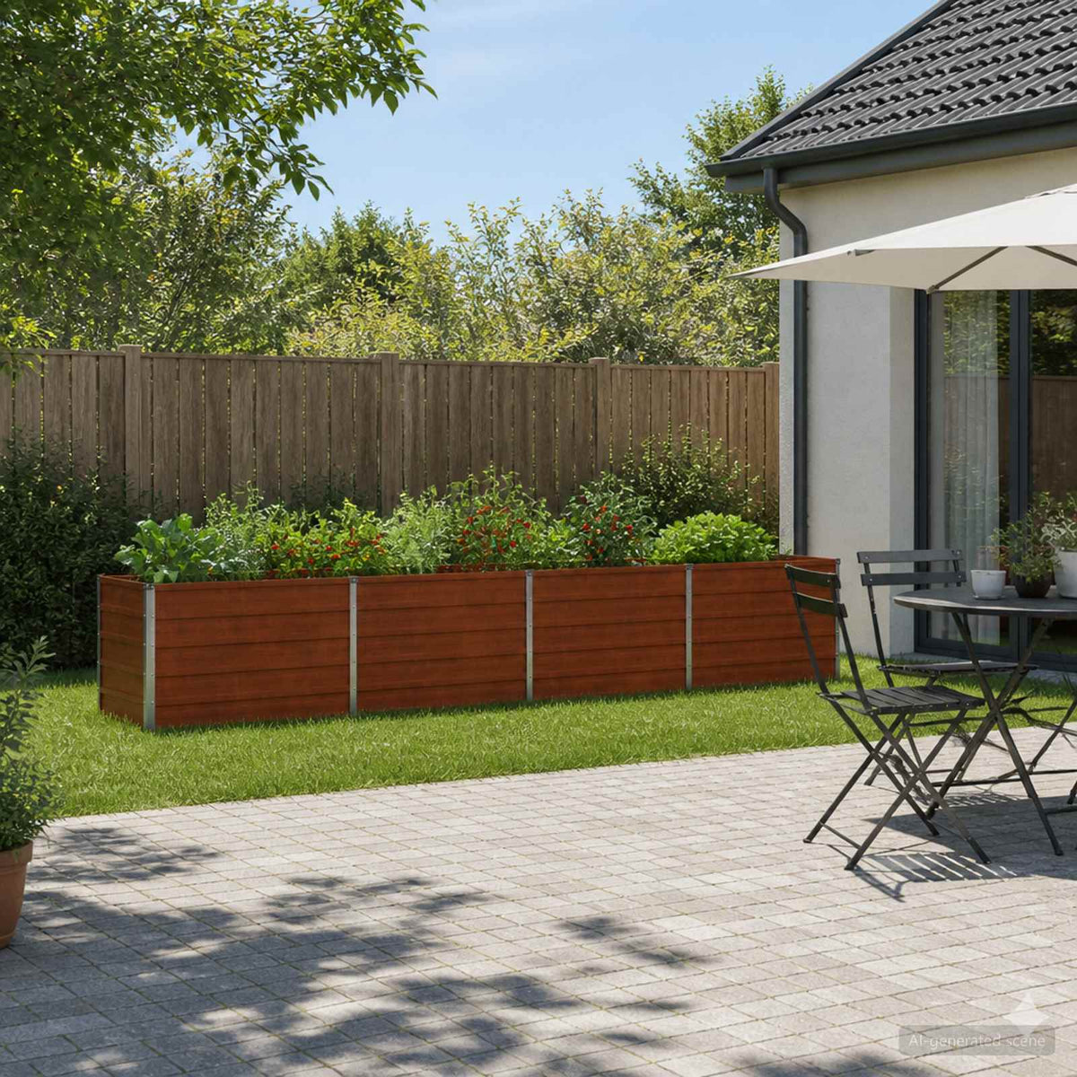 Raised Garden Bed Rusty 320 x 40 x 55 cm corton
