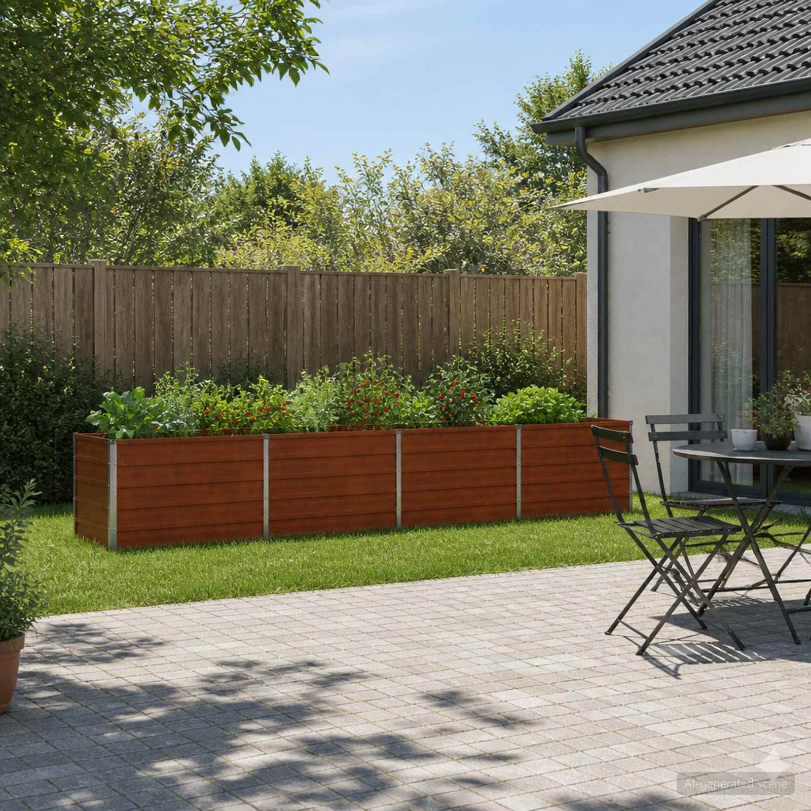 Raised Garden Bed Rusty 320 x 40 x 55 cm corton