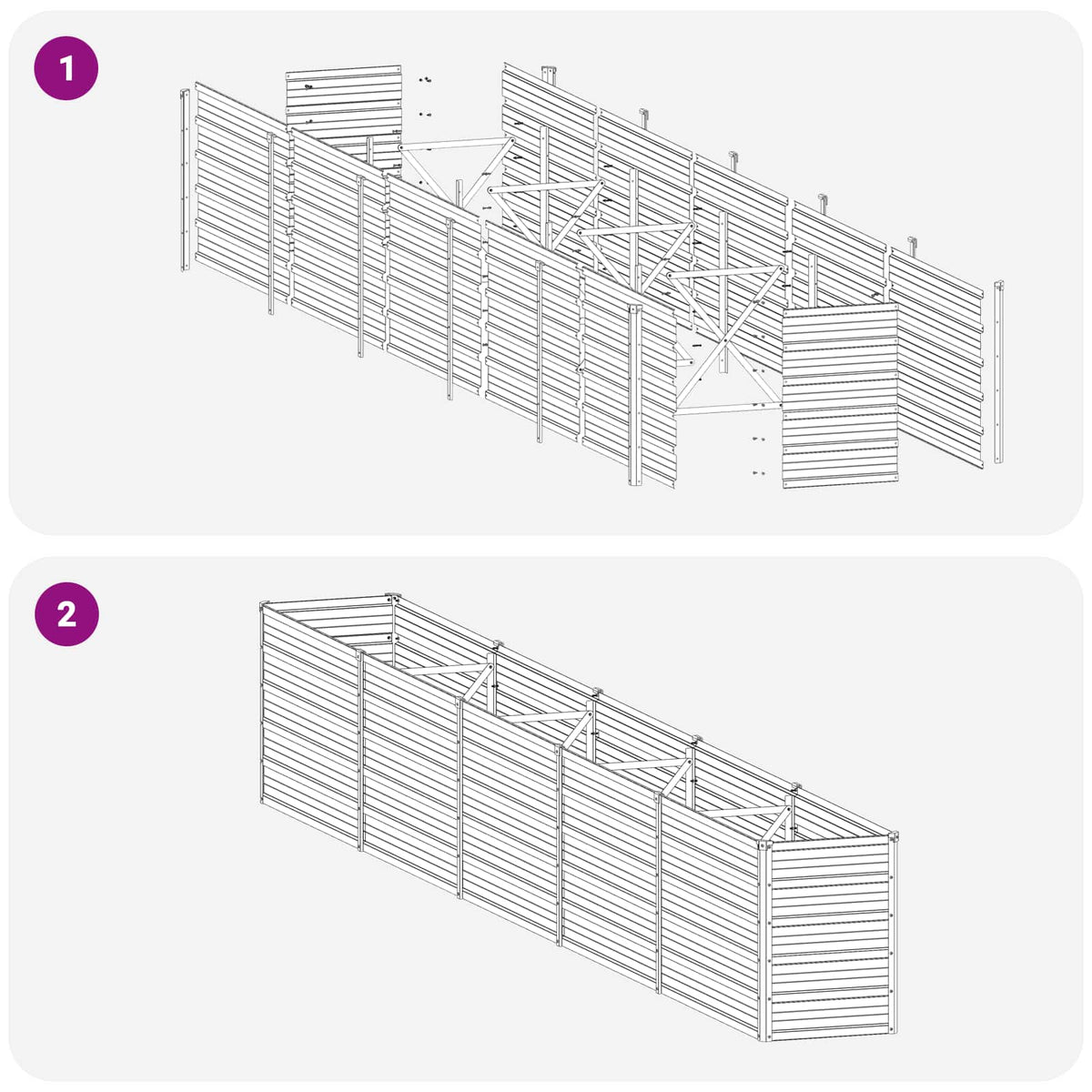 Raised Garden Bed Grey 400 x 40 x 55 cm cold-rolled steel
