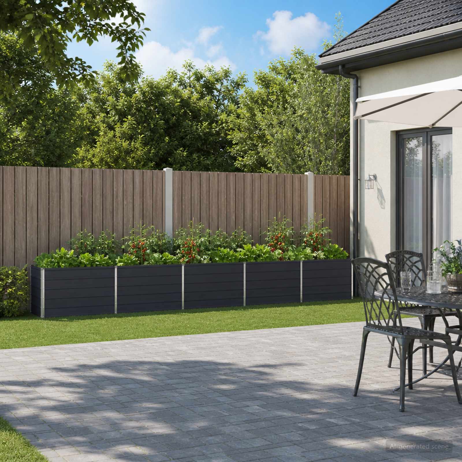 Raised Garden Bed Anthracite 400 x 40 x 55 cm cold-rolled steel