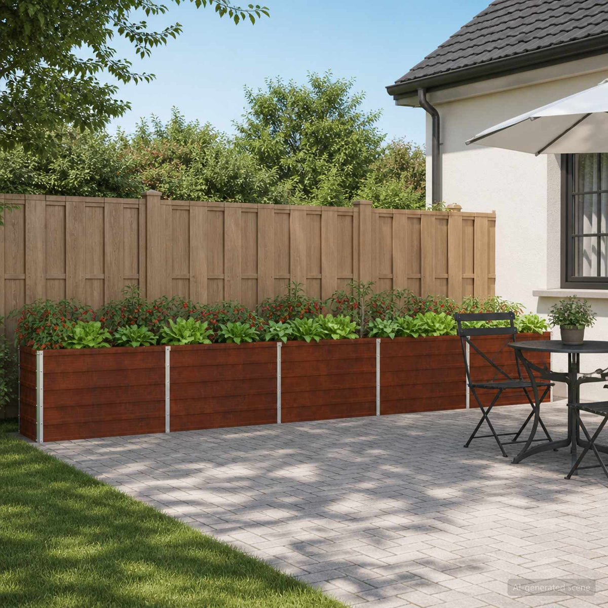 Raised Garden Bed Rusty 400 x 40 x 55 cm corton