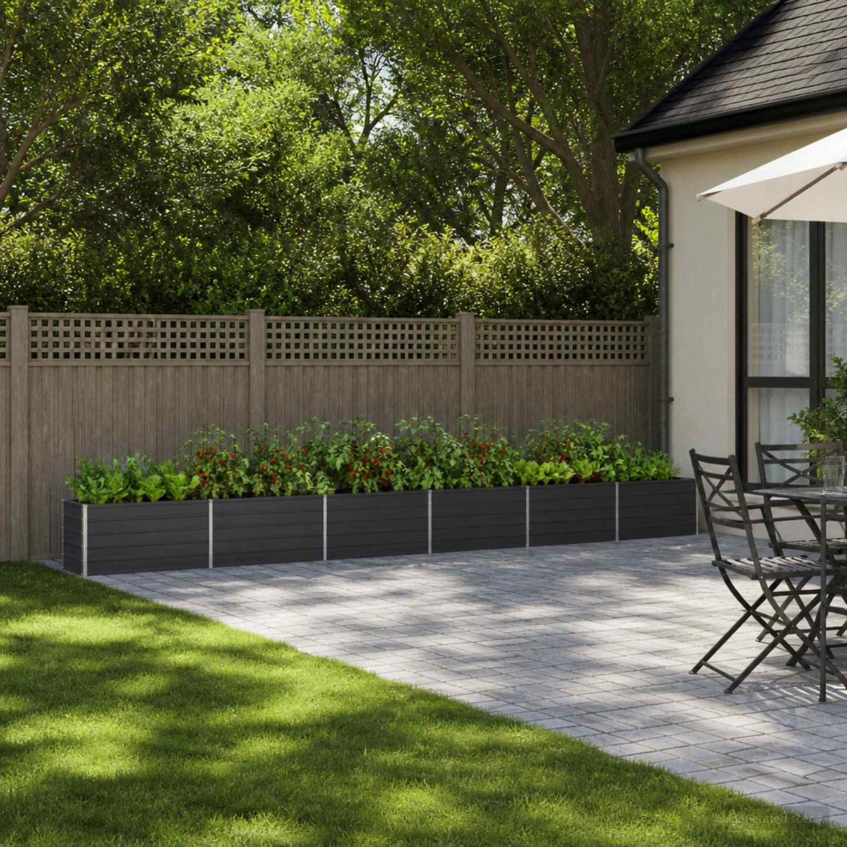 Raised Garden Bed Anthracite 600 x 40 x 55 cm cold-rolled steel