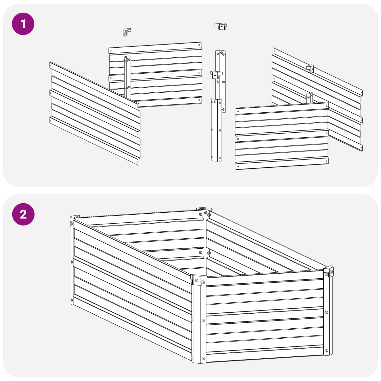 Raised Garden Bed Anthracite 100 x 40 x 24 cm cold-rolled steel