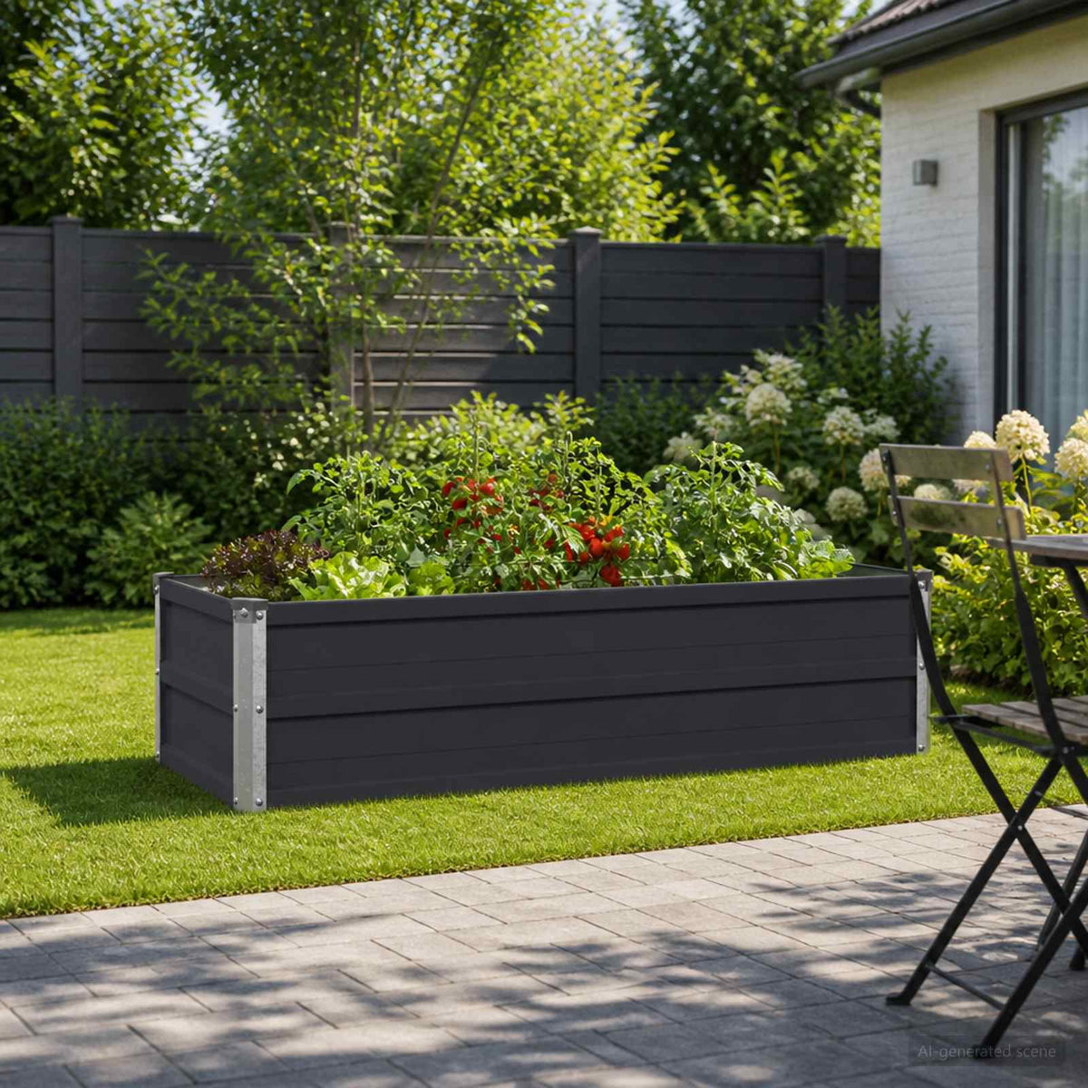Raised Garden Bed Anthracite 100 x 40 x 24 cm cold-rolled steel