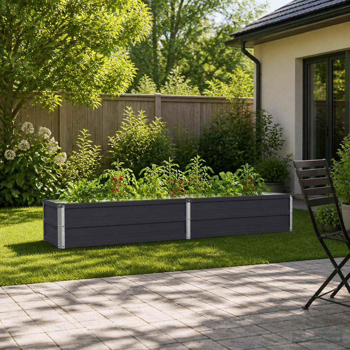 Raised Garden Bed Anthracite 160 x 40 x 24 cm cold-rolled steel