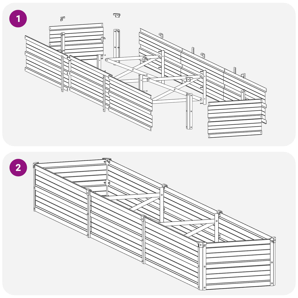 Raised Garden Bed Anthracite 240 x 40 x 24 cm cold-rolled steel