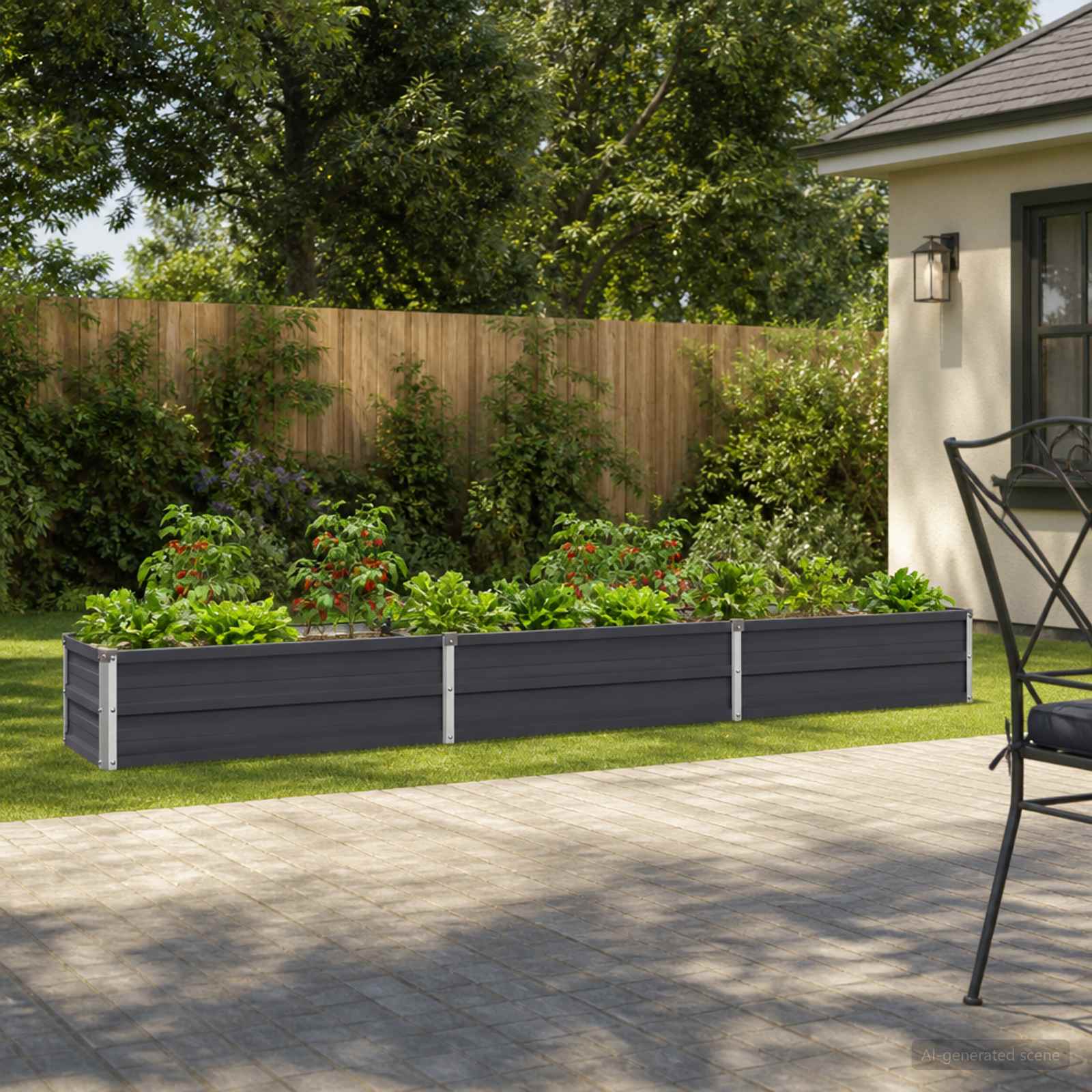 Raised Garden Bed Anthracite 240 x 40 x 24 cm cold-rolled steel