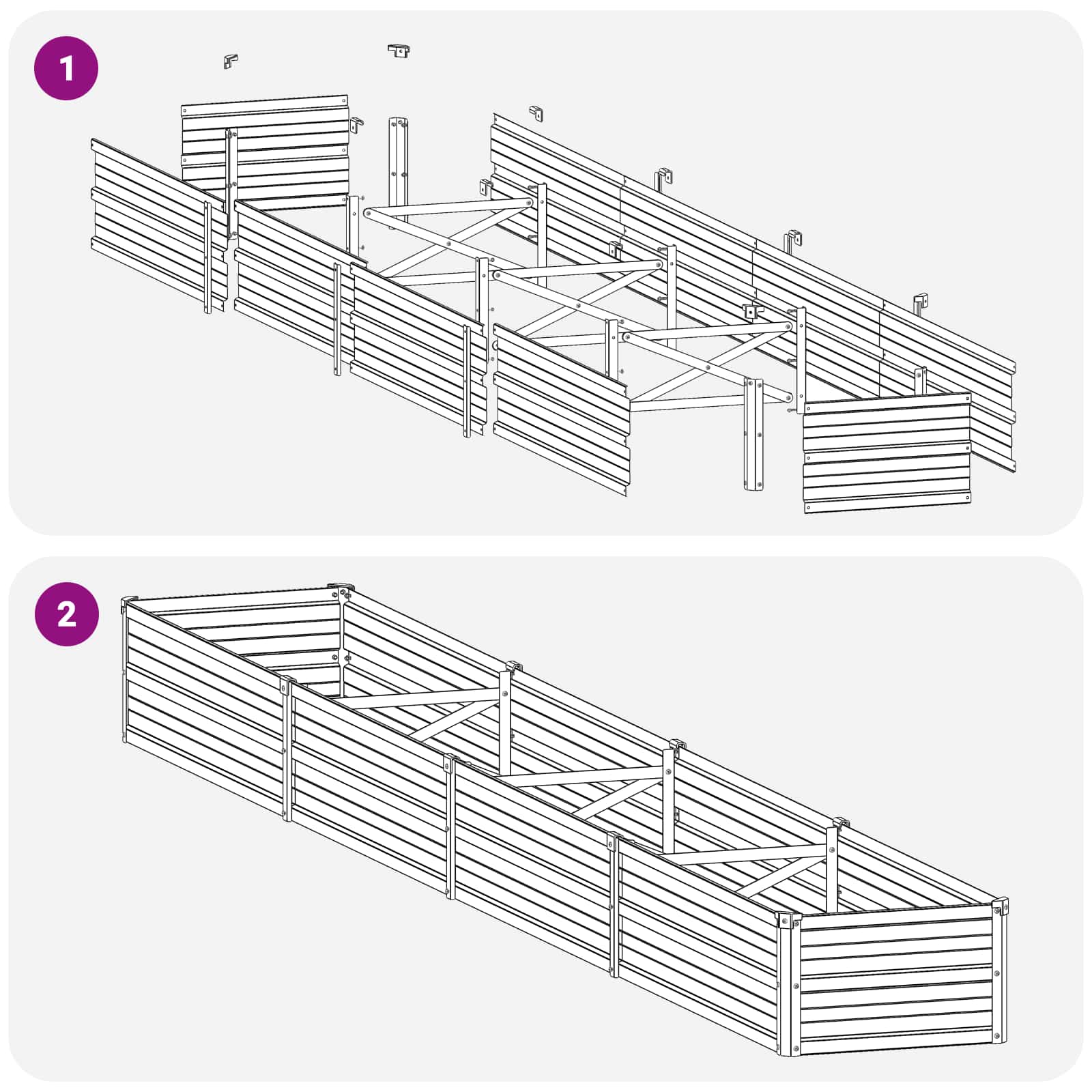 Raised Garden Bed Anthracite 320 x 40 x 24 cm cold-rolled steel