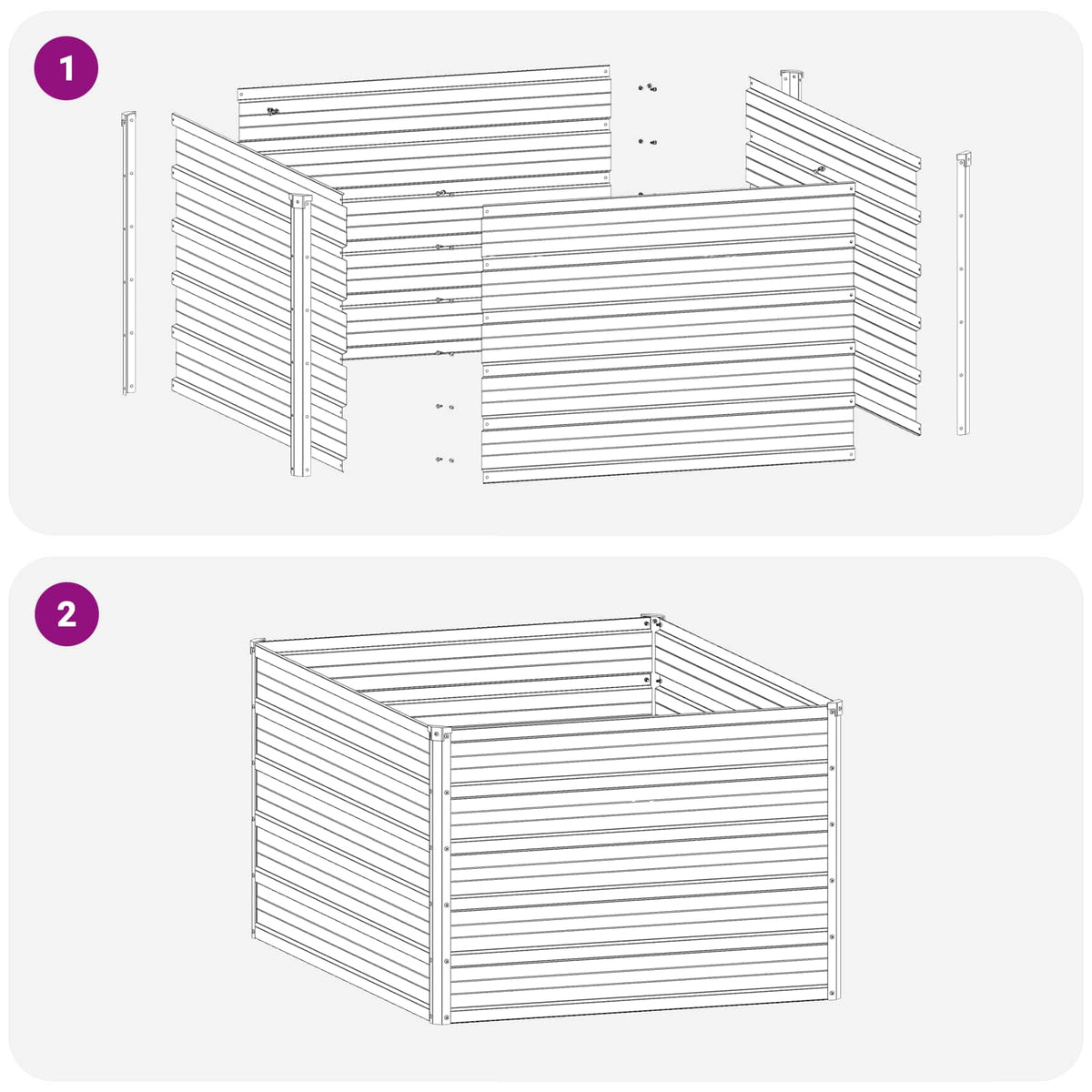 Raised Garden Bed Anthracite 100 x 80 x 55 cm cold-rolled steel