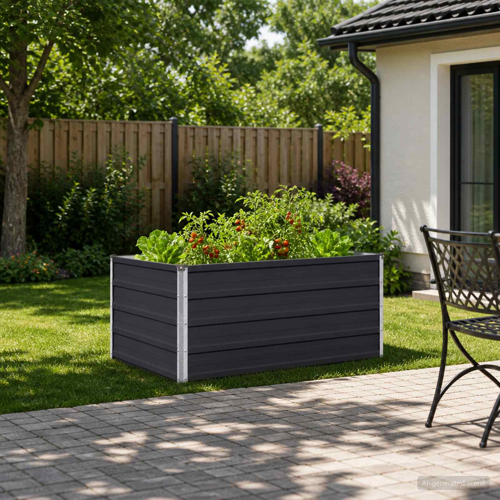 Raised Garden Bed Anthracite 100 x 80 x 55 cm cold-rolled steel