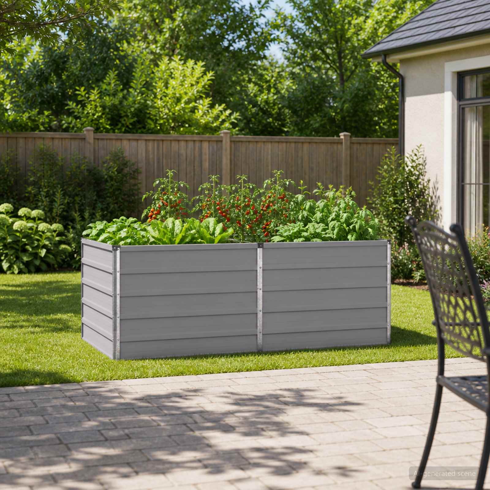 Raised Garden Bed Grey 160 x 80 x 55 cm cold-rolled steel