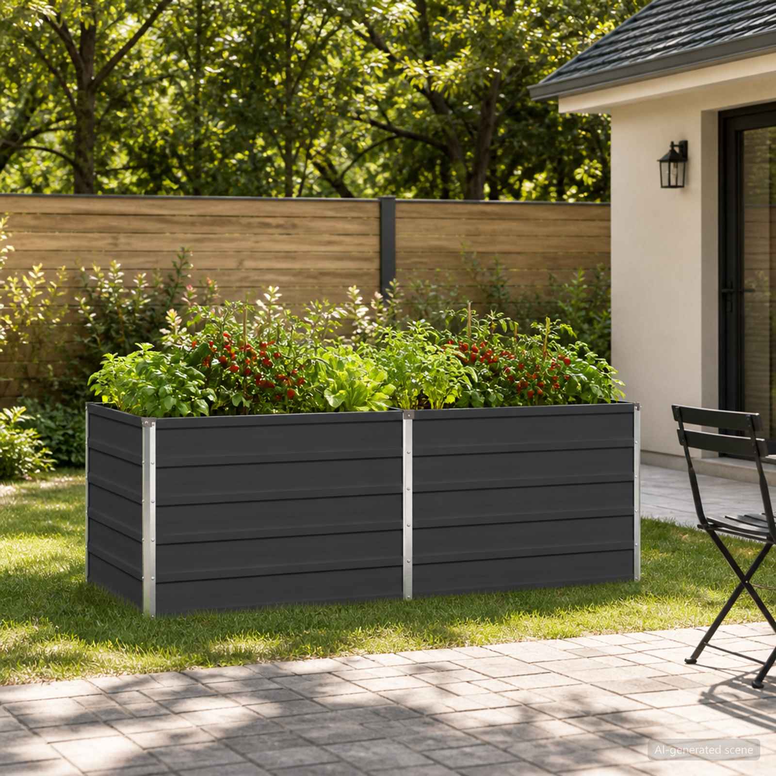 Raised Garden Bed Anthracite 160 x 80 x 55 cm cold-rolled steel
