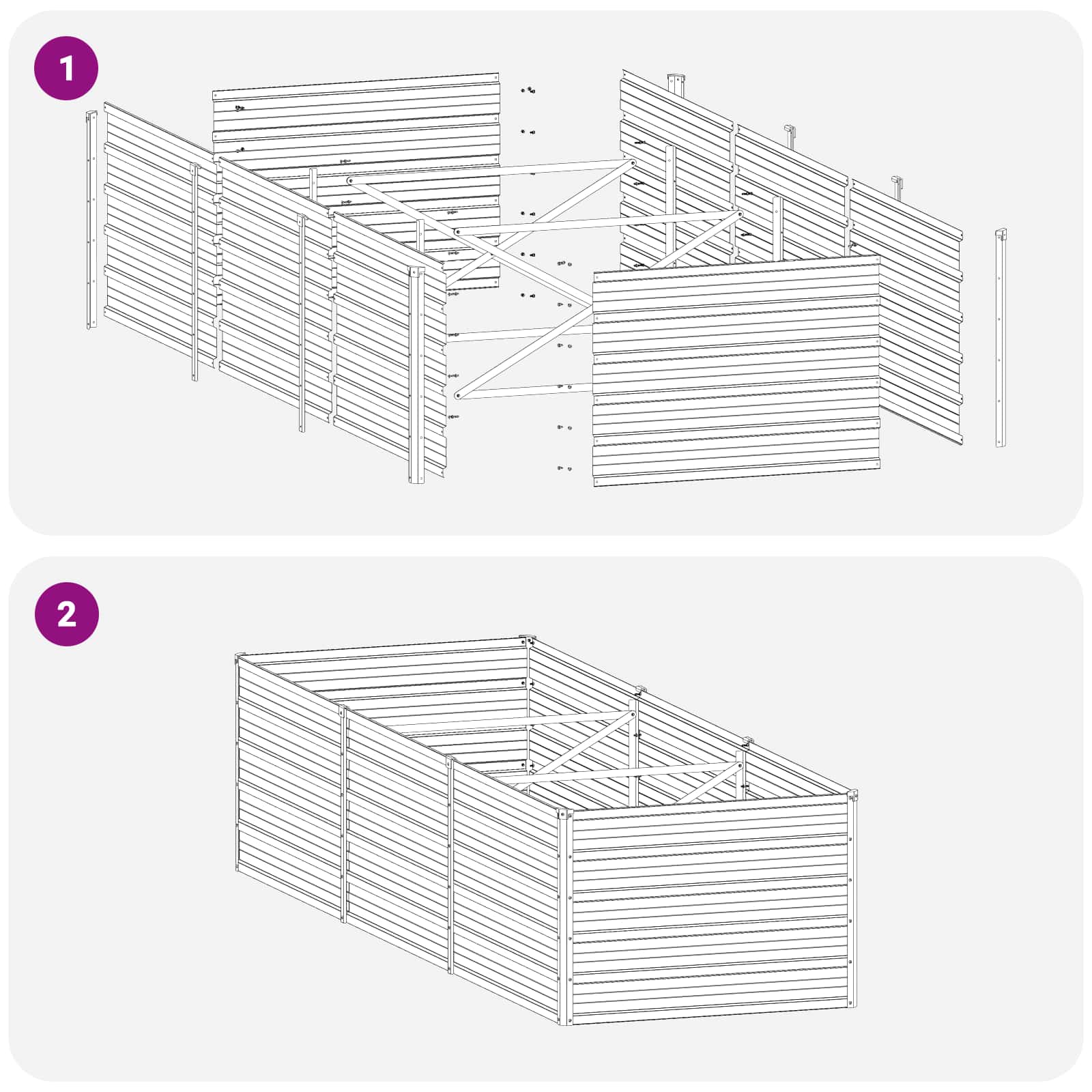 Raised Garden Bed Grey 240 x 80 x 55 cm cold-rolled steel