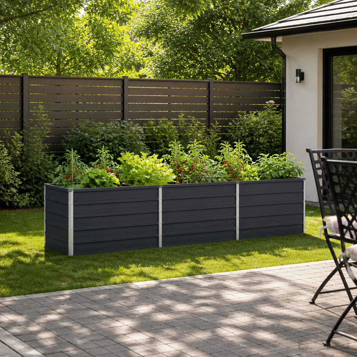 Raised Garden Bed Anthracite 240 x 80 x 55 cm cold-rolled steel