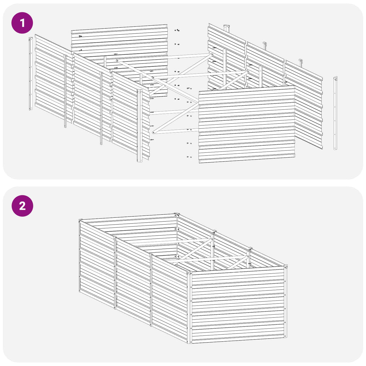 Raised Garden Bed Rusty 240 x 80 x 55 cm corton