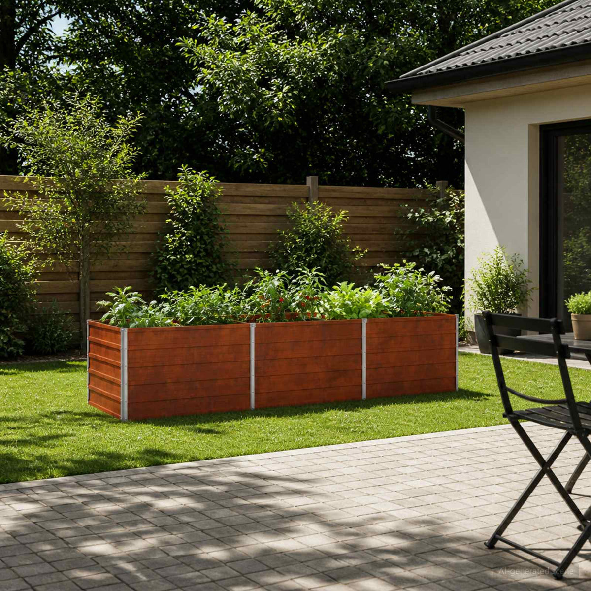 Raised Garden Bed Rusty 240 x 80 x 55 cm corton