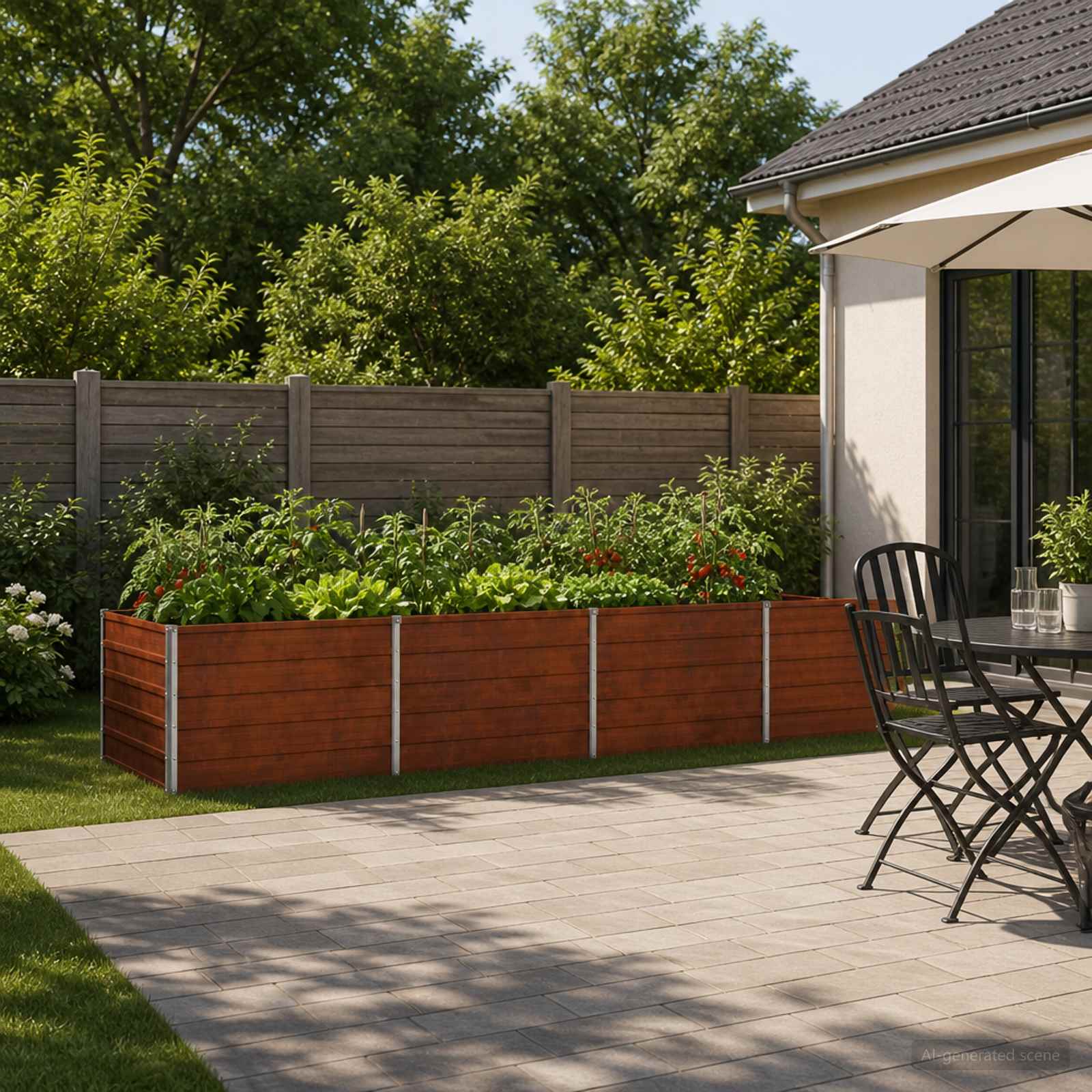 Raised Garden Bed Rusty 320 x 80 x 55 cm corton