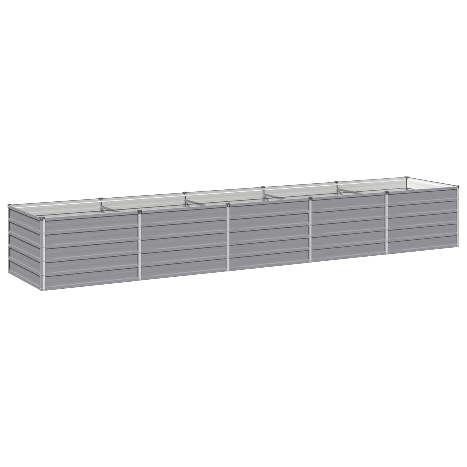 Raised Garden Bed Grey 400 x 80 x 55 cm cold-rolled steel