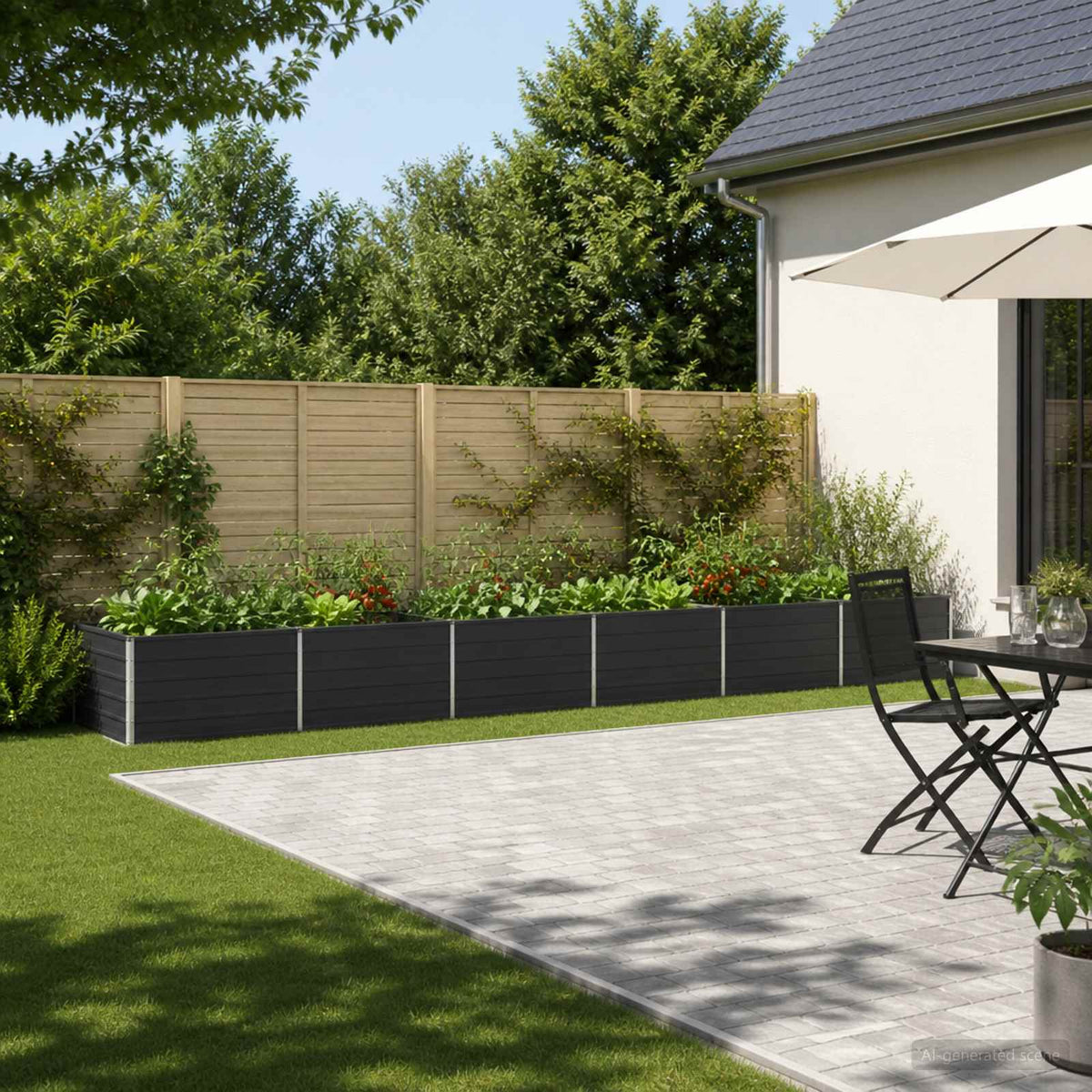 Raised Garden Bed Anthracite 600 x 80 x 55 cm cold-rolled steel