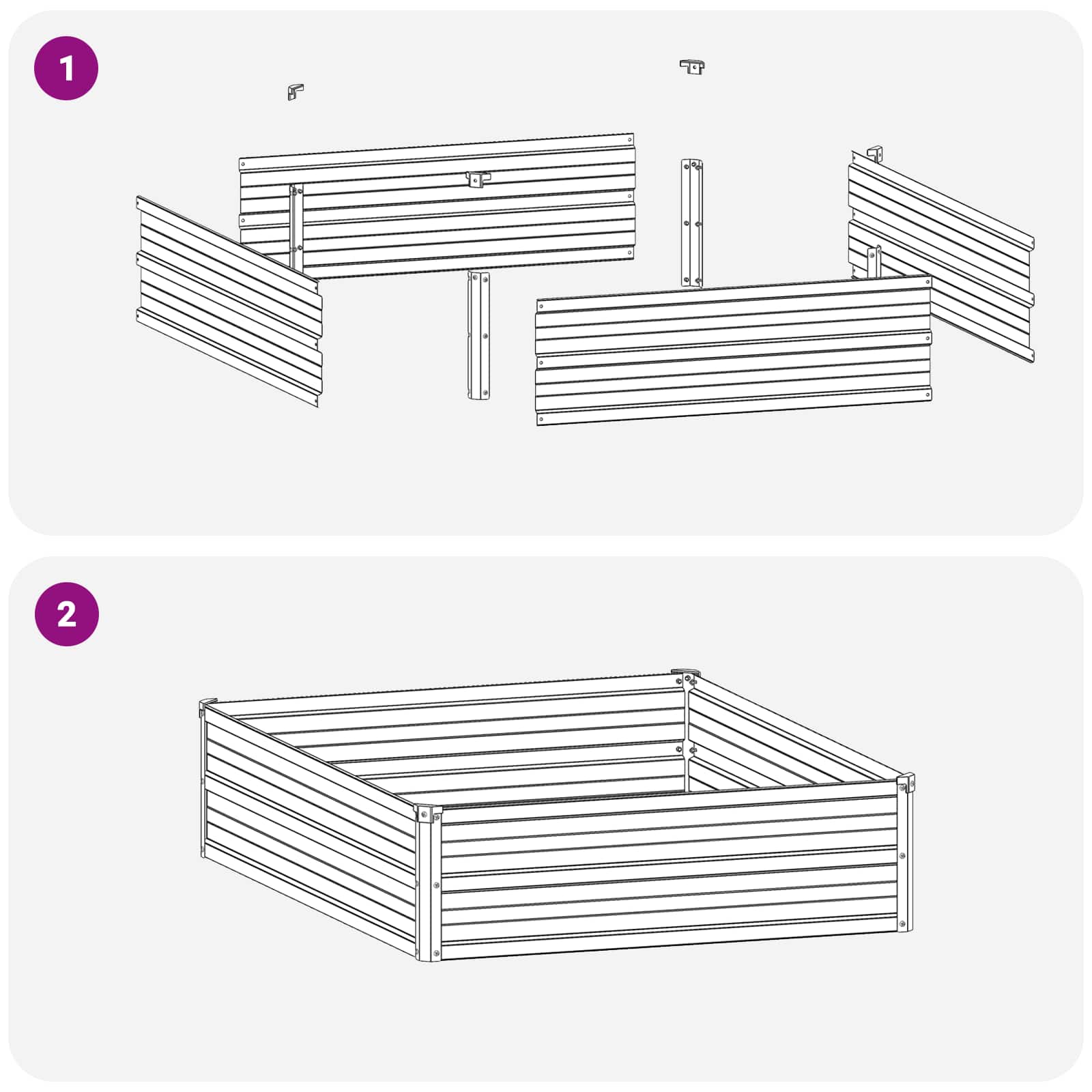 Raised Garden Bed Anthracite 100 x 80 x 24 cm cold-rolled steel