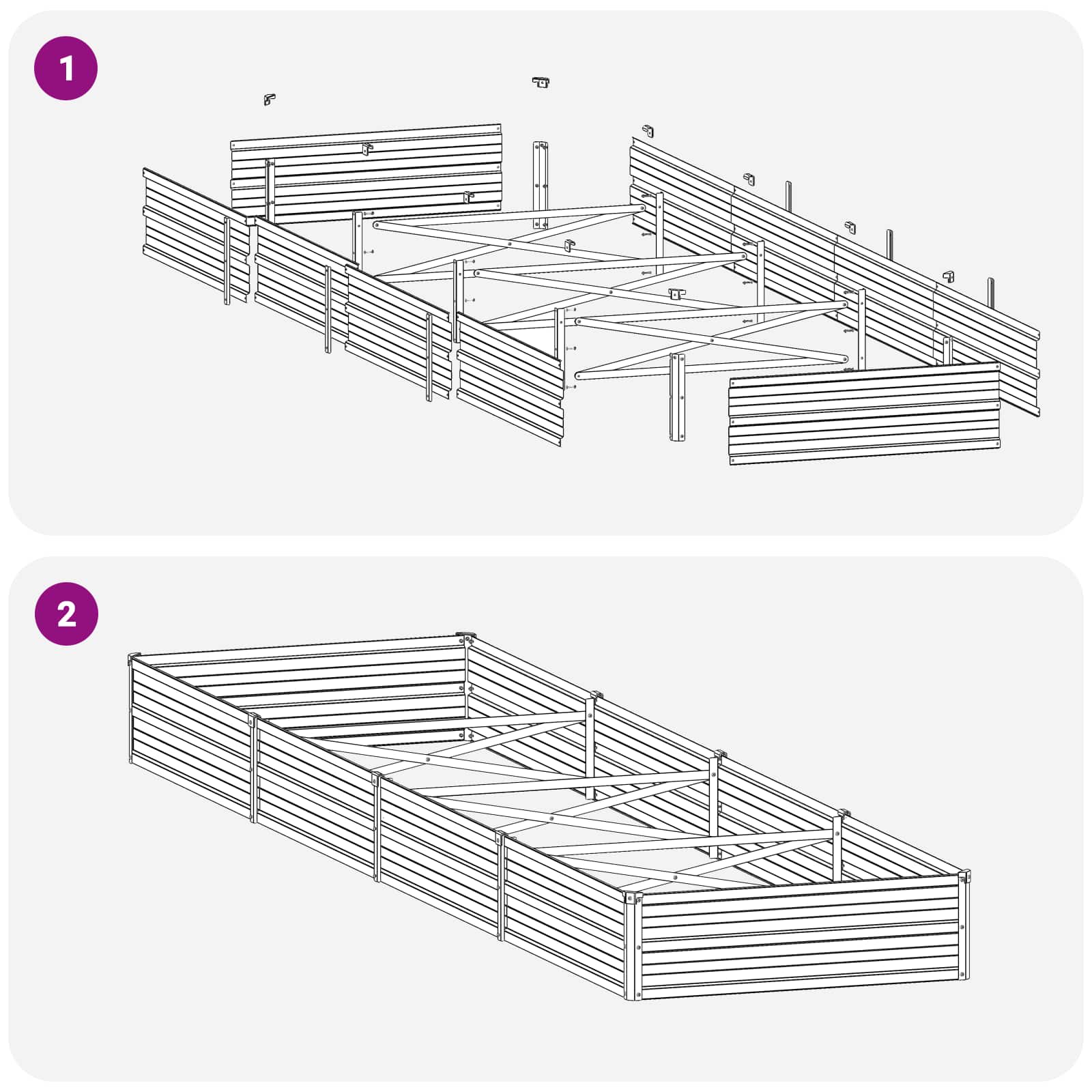 Raised Garden Bed Anthracite 320 x 80 x 24 cm cold-rolled steel