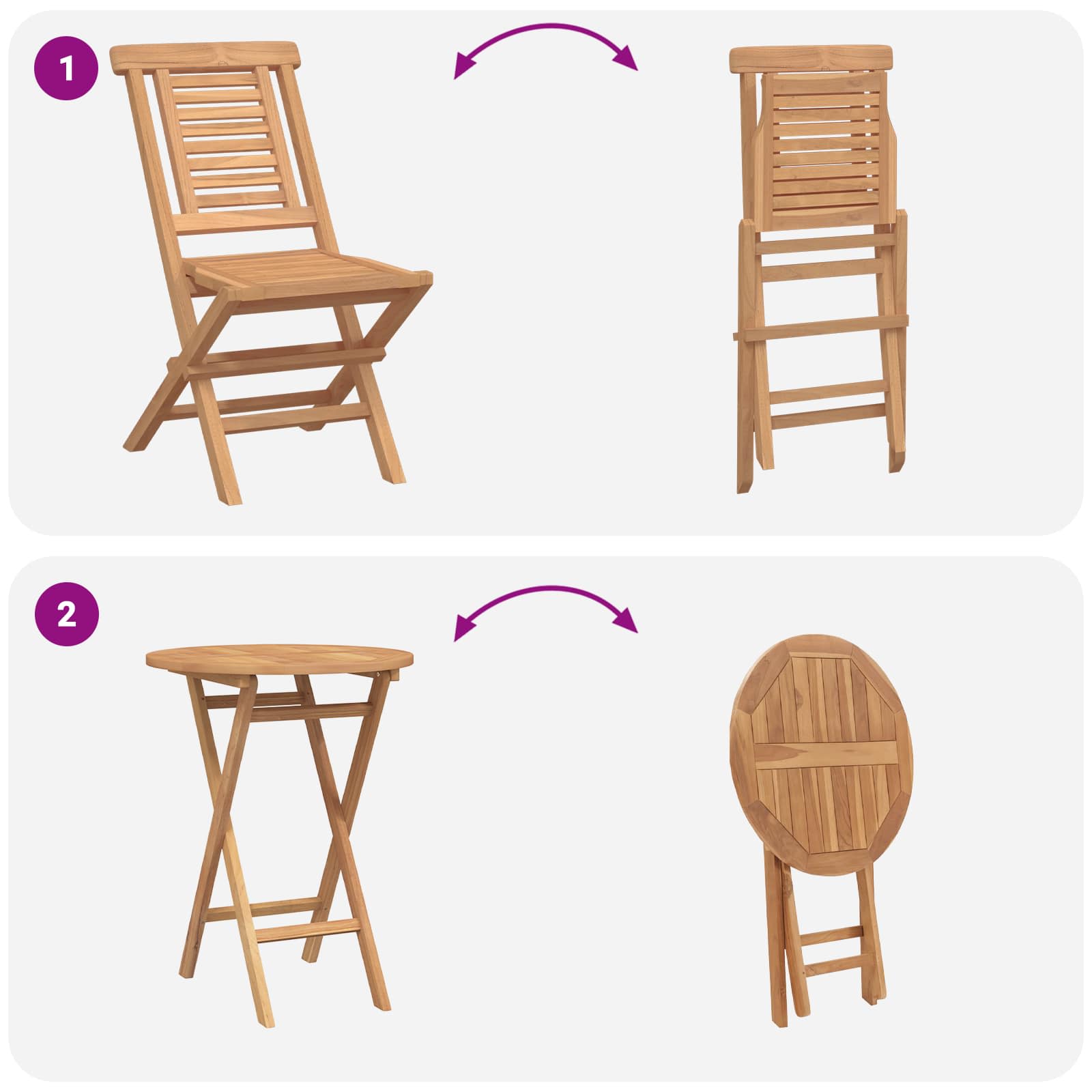 Garden Set 3 pcs Brown Solid Teak Wood