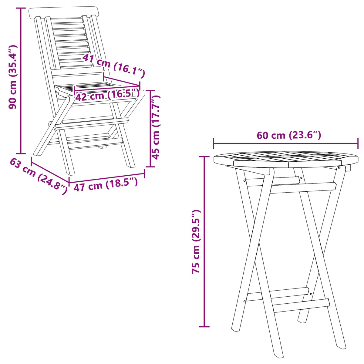 Garden Set 3 pcs Brown Solid Teak Wood