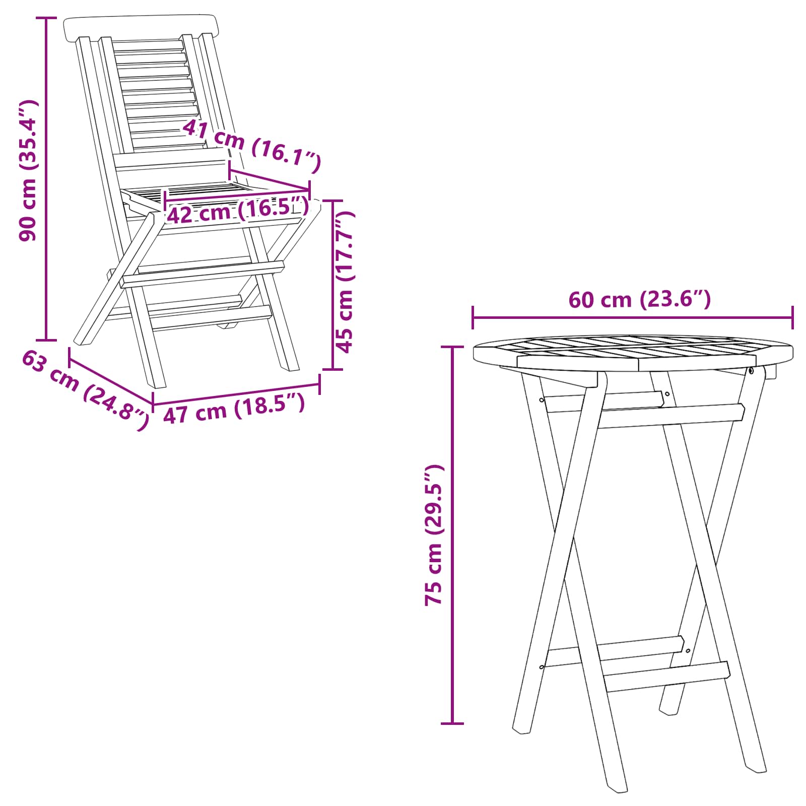 Garden Set 3 pcs Brown Solid Teak Wood