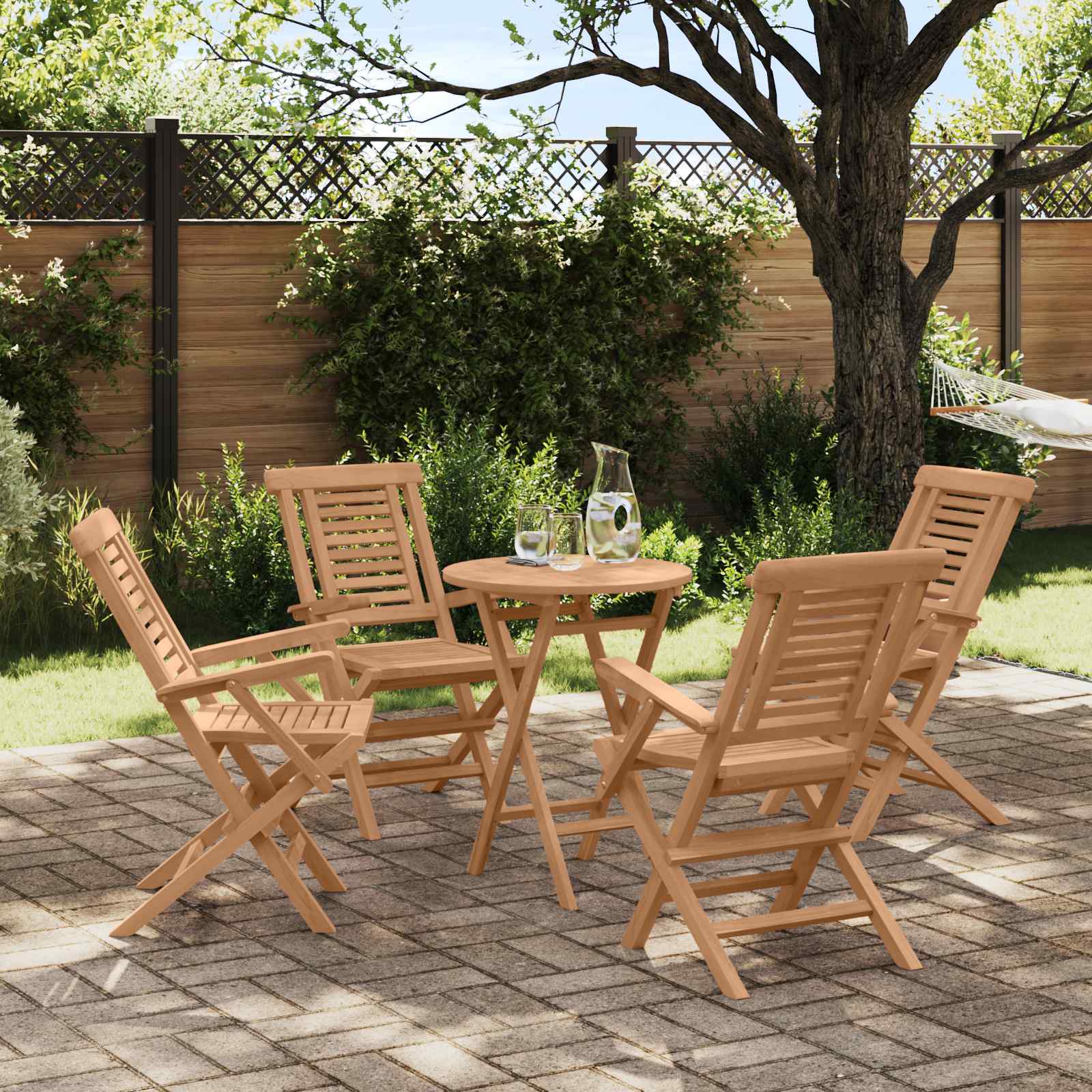 Garden Set 3 pcs Brown Solid Teak Wood