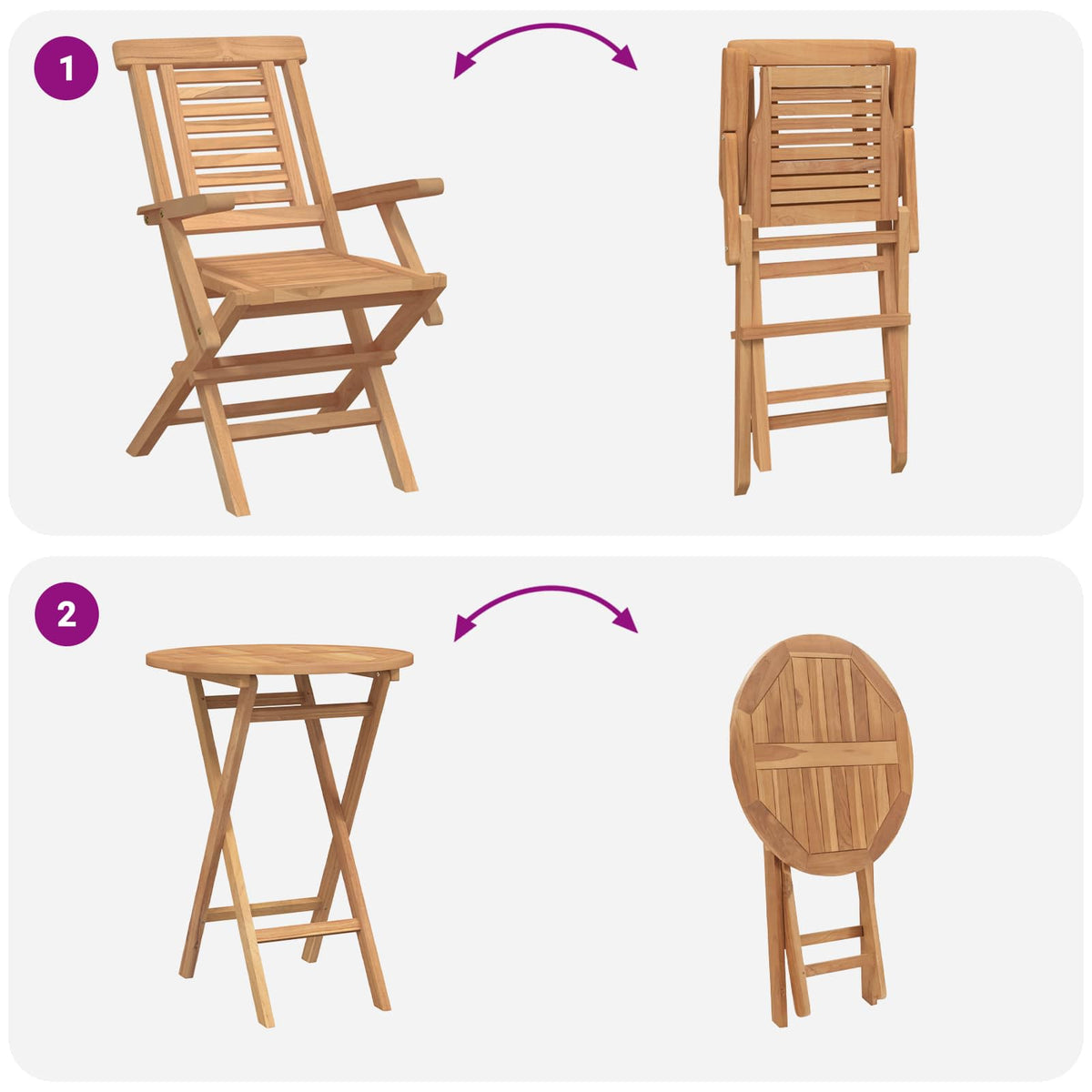 Garden Set 3 pcs Brown Solid Teak Wood