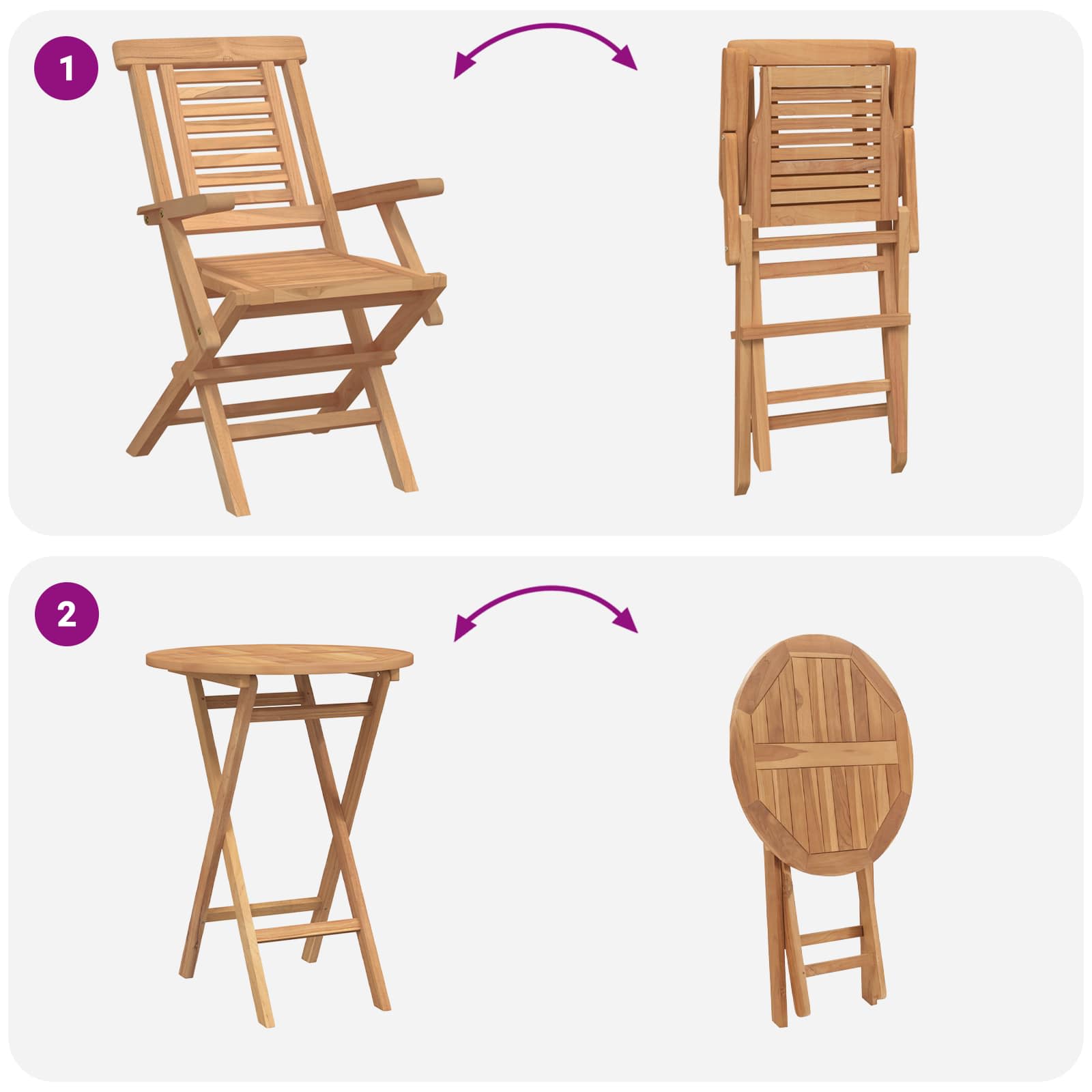Garden Set 3 pcs Brown Solid Teak Wood