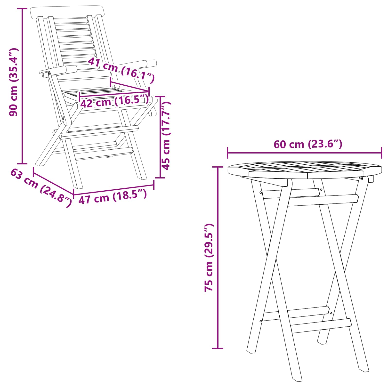 Garden Set 3 pcs Brown Solid Teak Wood