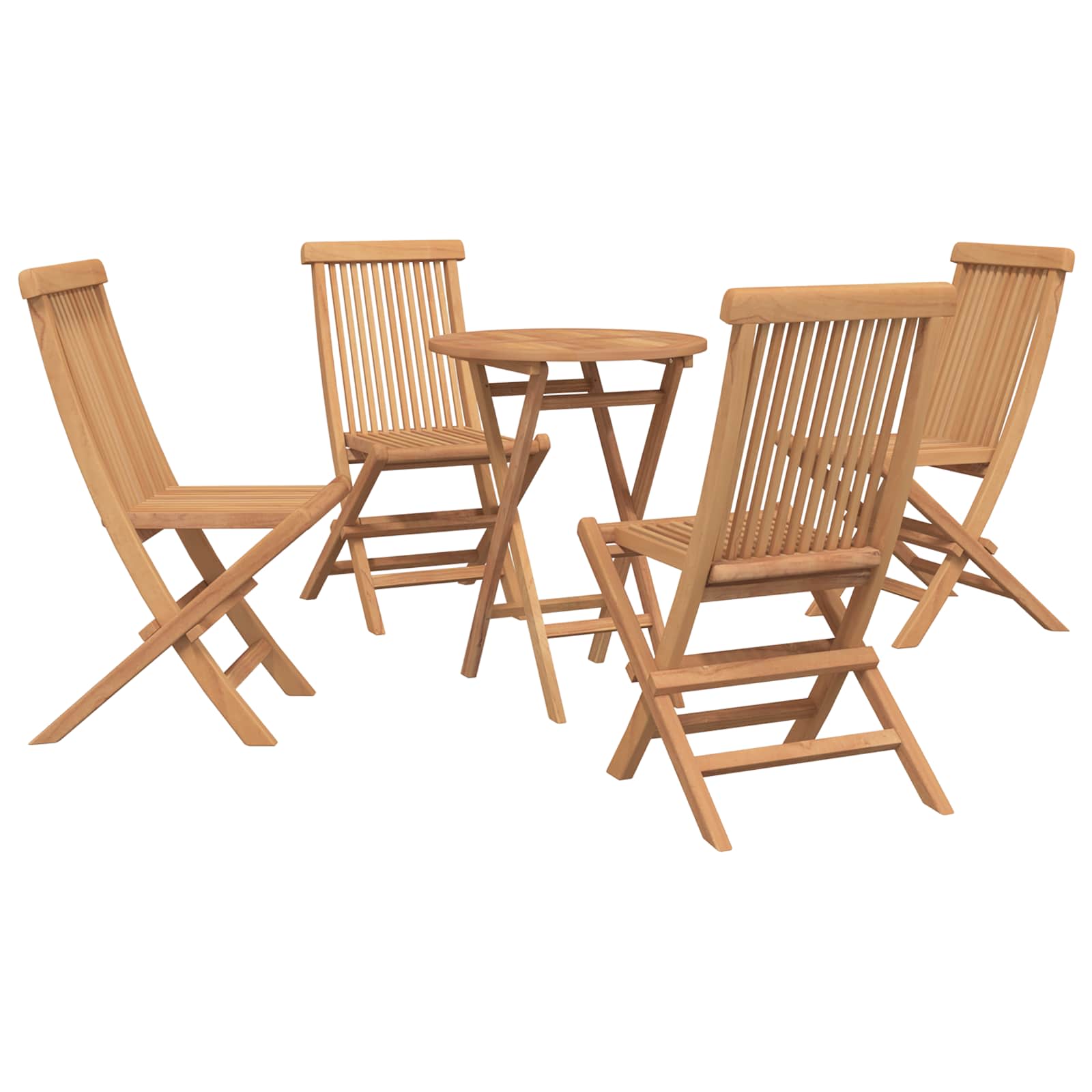 Garden Set 5 pcs Brown Solid Teak Wood