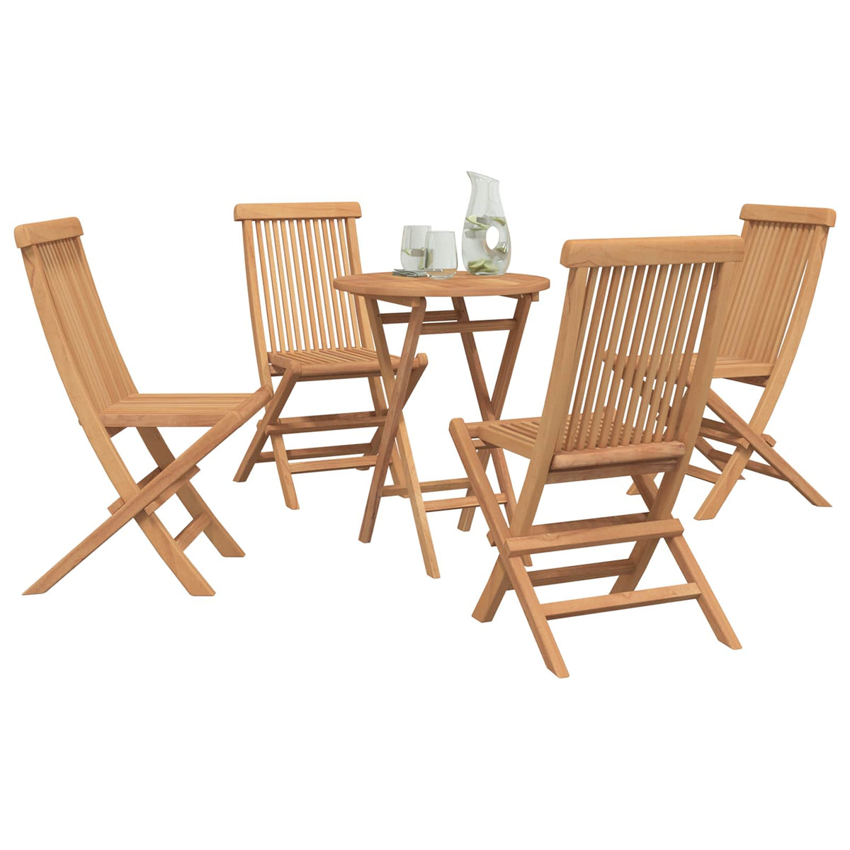 Garden Set 5 pcs Brown Solid Teak Wood