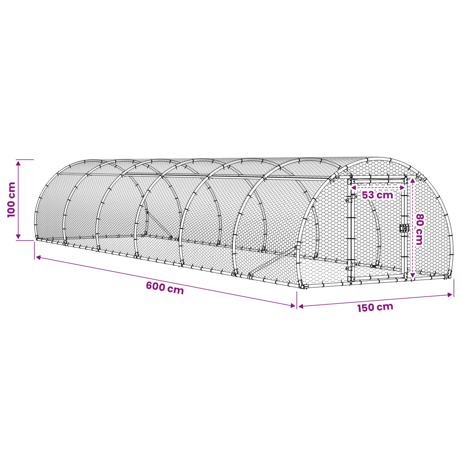 Chicken Coop Silver 600 x 150 x 100 cm Galvanised Steel